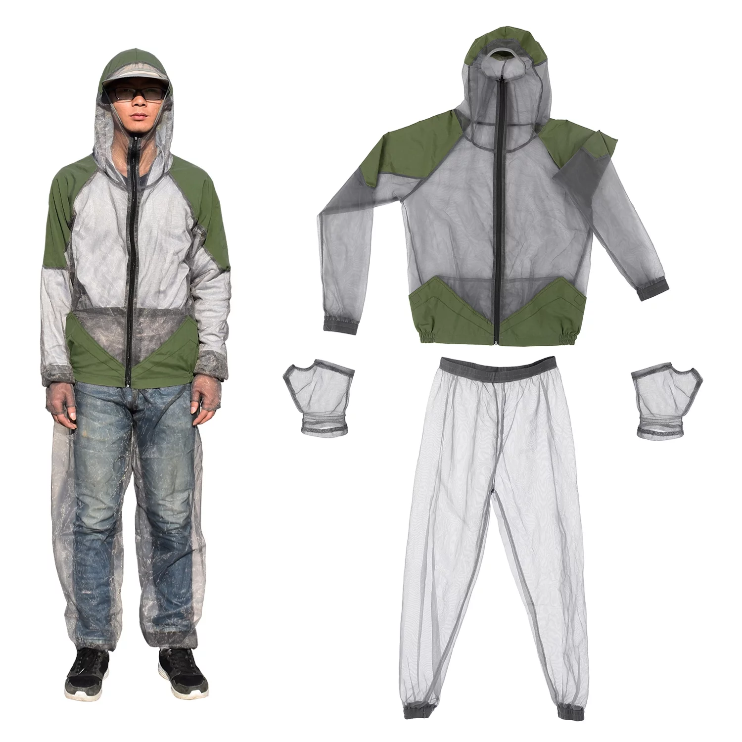 Suzicca  Mosquito Repellent Suit Bug Jacket Mesh Hooded Suits Fishing Camping Jacket Protective Mesh Fishing Clothes Mosquito Suit