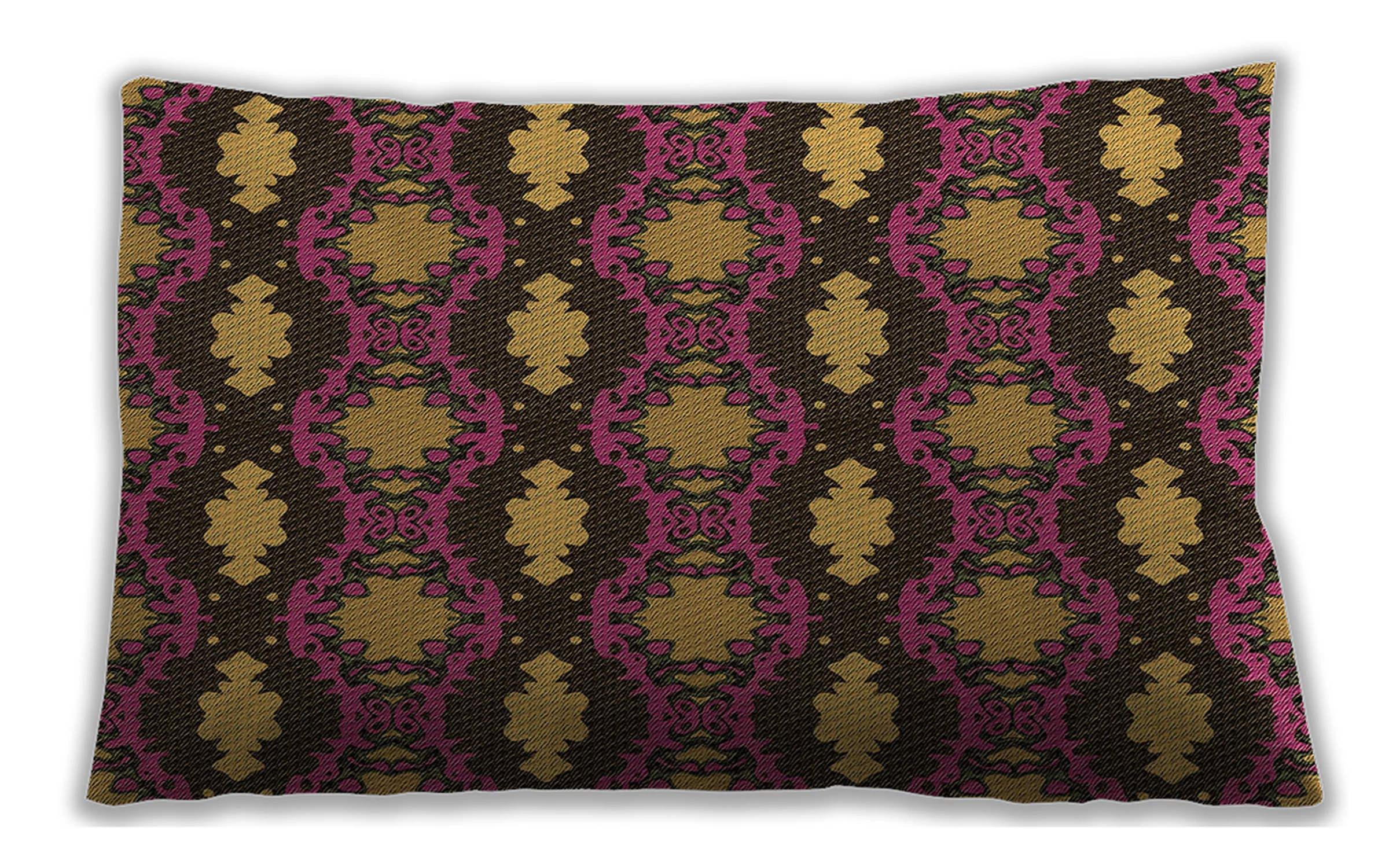 Ahgly Company Patterned Indoor Rectangular Plum Pie Purple Lumbar Throw Pillow, 13 inch by 19 inch
