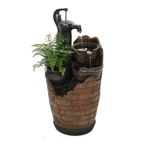 Jeco Glenville Water Pump Cascading Water Fountain, /Black