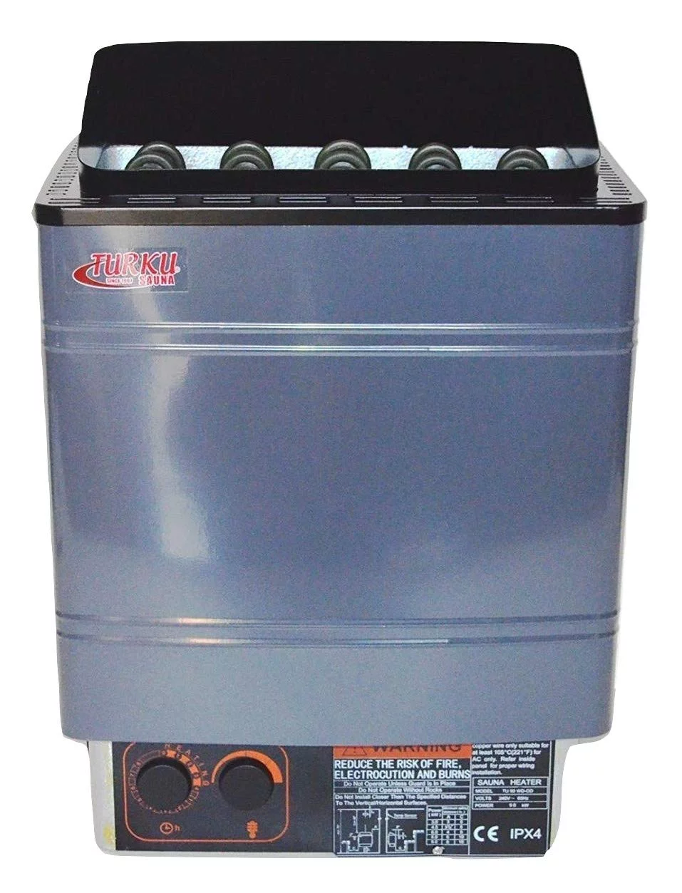 TU45WD-OD - Residential 4.5KW Wet & Dry 240V Turku Sauna Heater Stove External Con5 Digital Controller