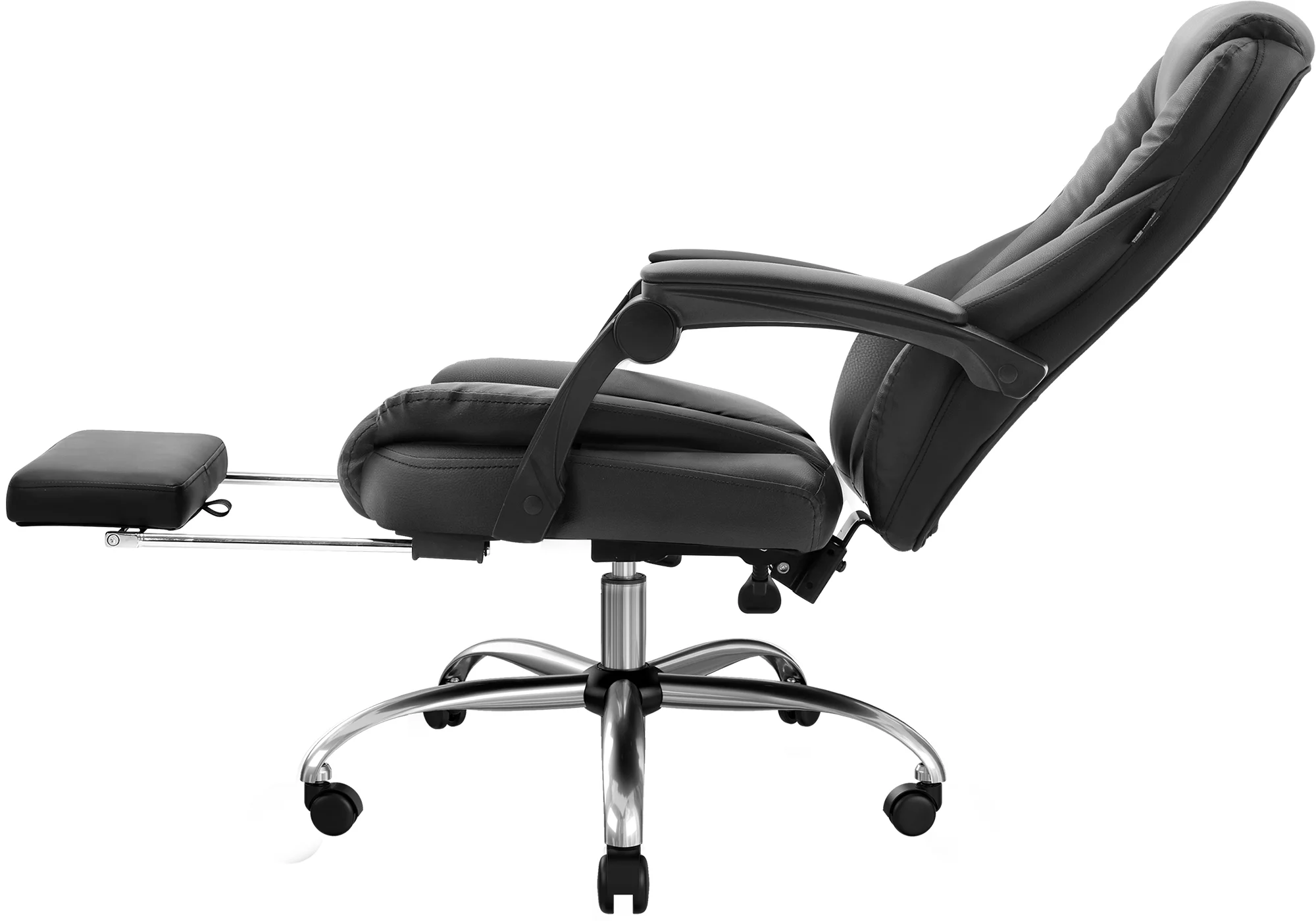 Hbada Office Chair Ergonomic Executive Office Chair PU Leather Swivel Chairs,Adjustable Height Reclining Chair with Padded Armrest, Black
