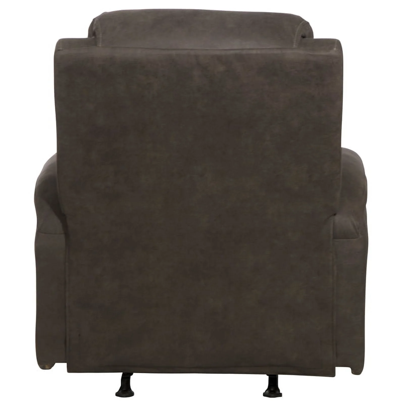 Bowery Hill Rocker Recliner with Two Cupholders in Gray Polyester Fabric