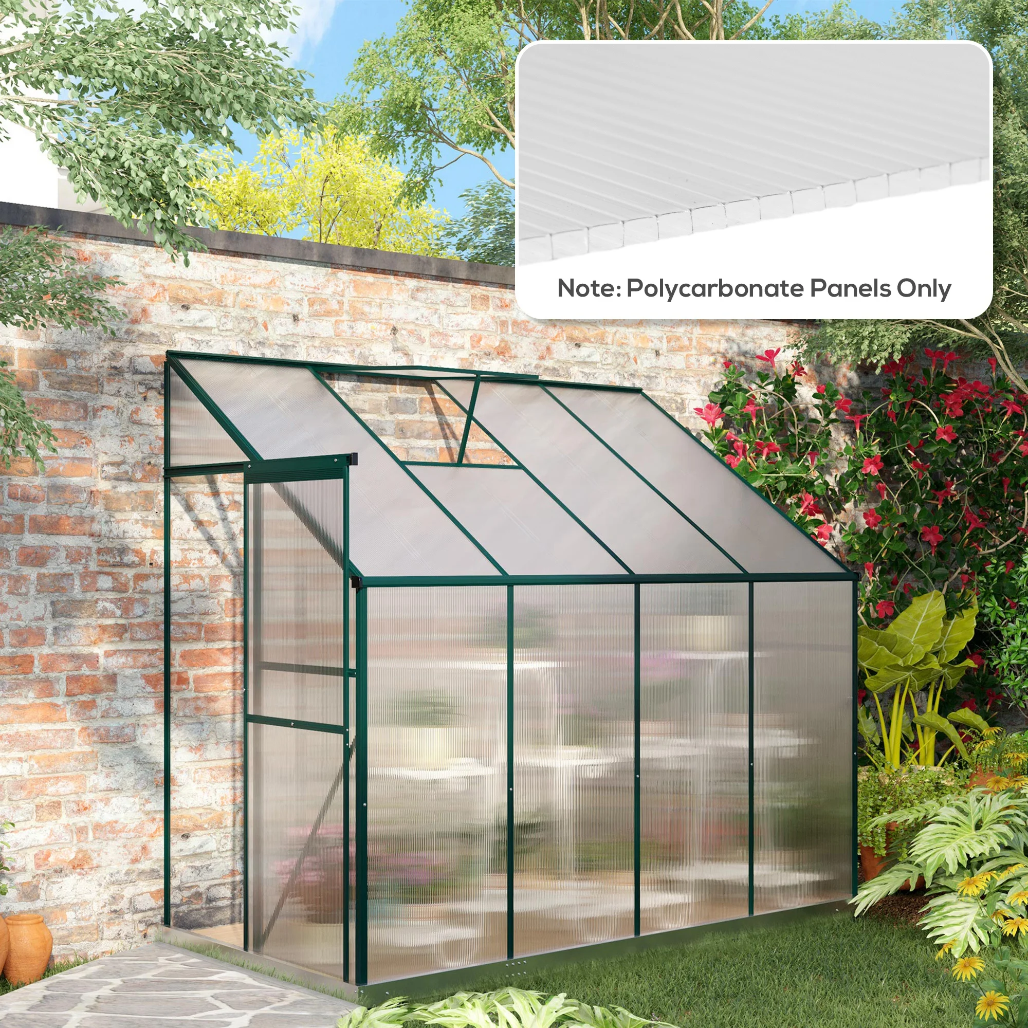 Outsunny 14 pc Twin-Wall Polycarbonate Greenhouse Panels, 4' x 2' x 0.16