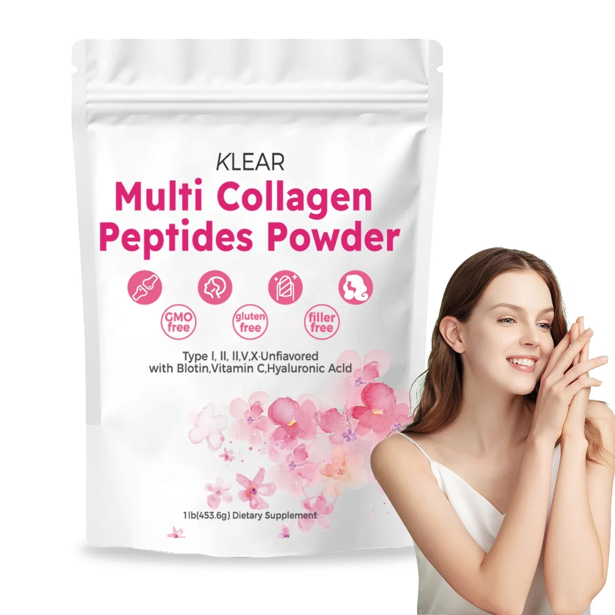 Multi Protein Collagen Peptides Powder, Promotes Hair, Nail, Skin, Bone and Joint Health, Odorless, Unflavored, 1 Pounds, 82 servings