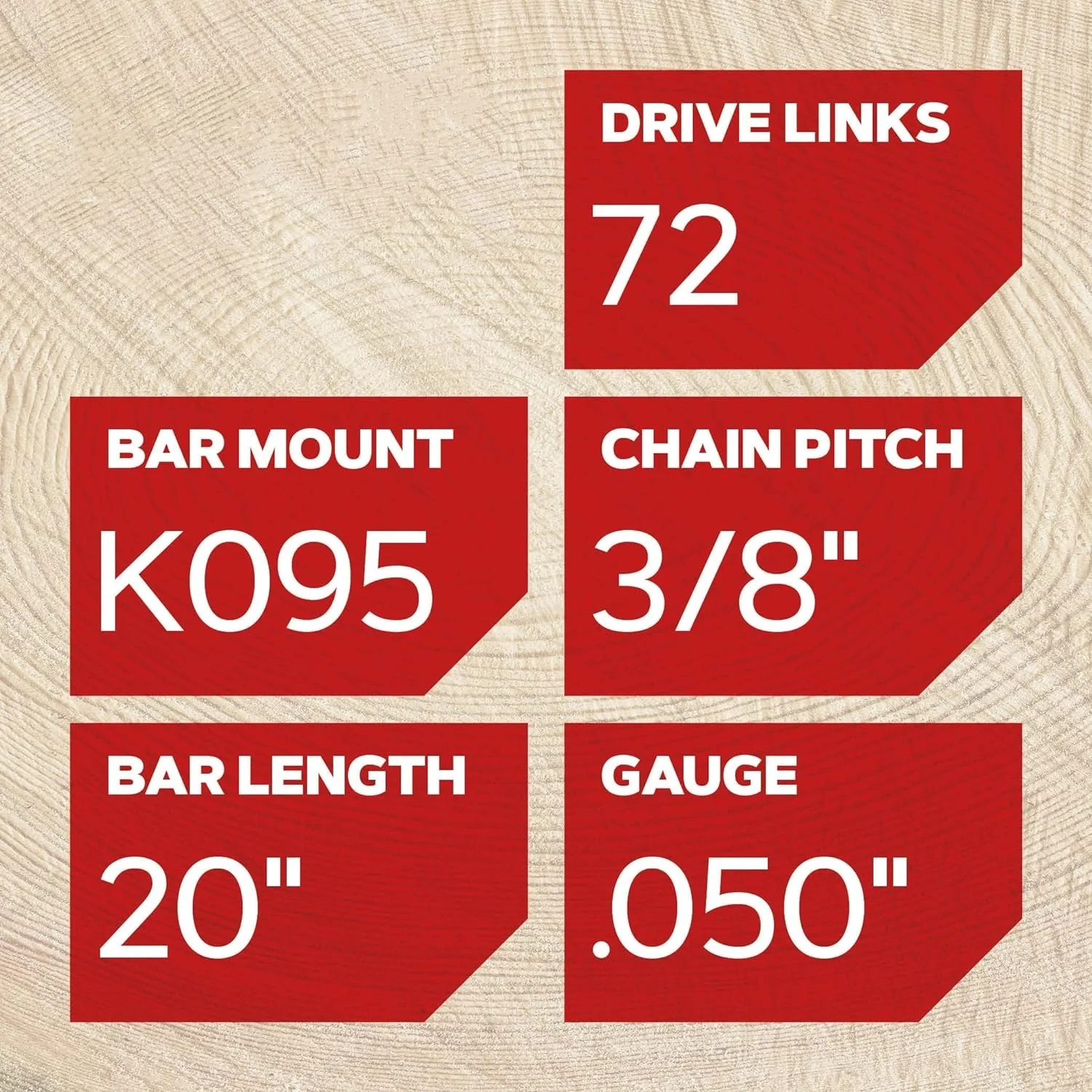 584271 Chainsaw Guide Bar & Chain Combo, PowerCut Replacement Bar Length 20