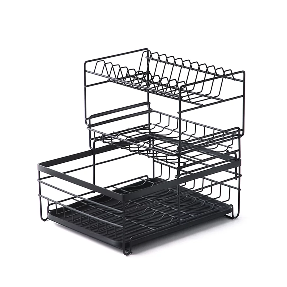 Storage rack,With 3-tier Dish Drainer Set Utensils Kitchen Counter Dish 3-tier Dish Kitchen Counter Dish Drainer Dish Drainer Set Mewmewcat Dish Steel Dish Steel Dish Dsfen Xinzy Papapi