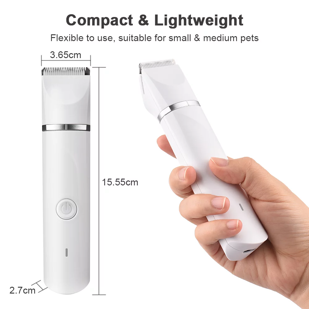 Walmeck Trimmer,Heads 4 Combs Built-in Battery 4 Combs Small Medium 4 Heads 4 Shaver Clippers Low Noise 4-in-1 Clippers Pet Tools Built-in Tools Built-in Battery Noise Pet Tools Clippers Nail Low