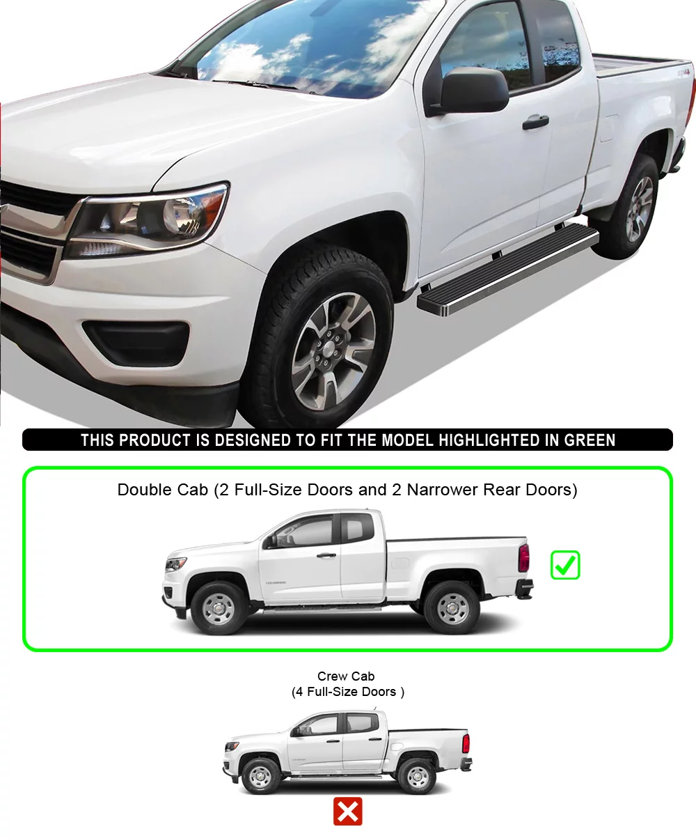 APS iBoard Running Boards 6 inches Compatible with Chevy Colorado GMC Canyon 2015-2022 Extended Cab Stainless Steel (Nerf Bars Side Steps Side Bars)