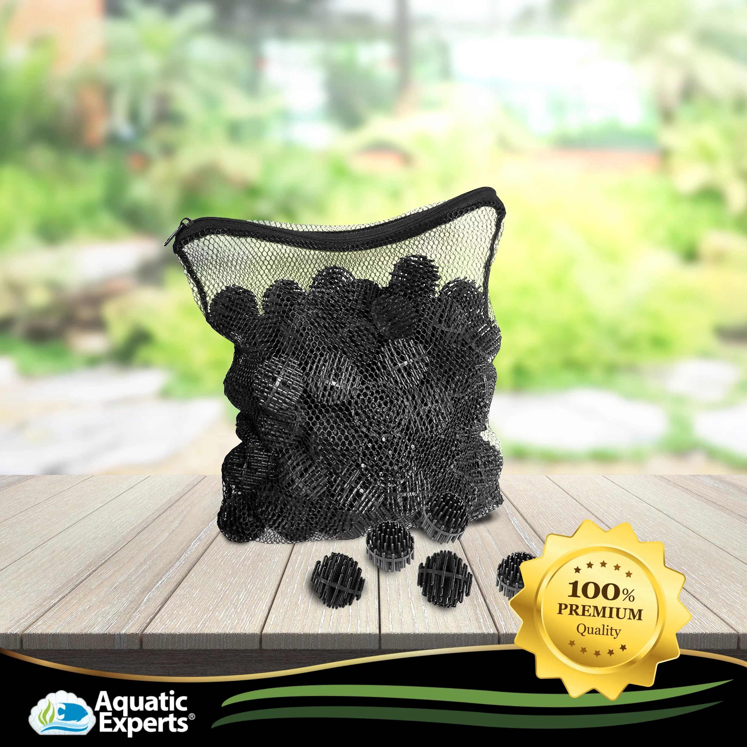 Aquatic Experts - Black, White Koi Pond Filter Sponge Pad, 1.5