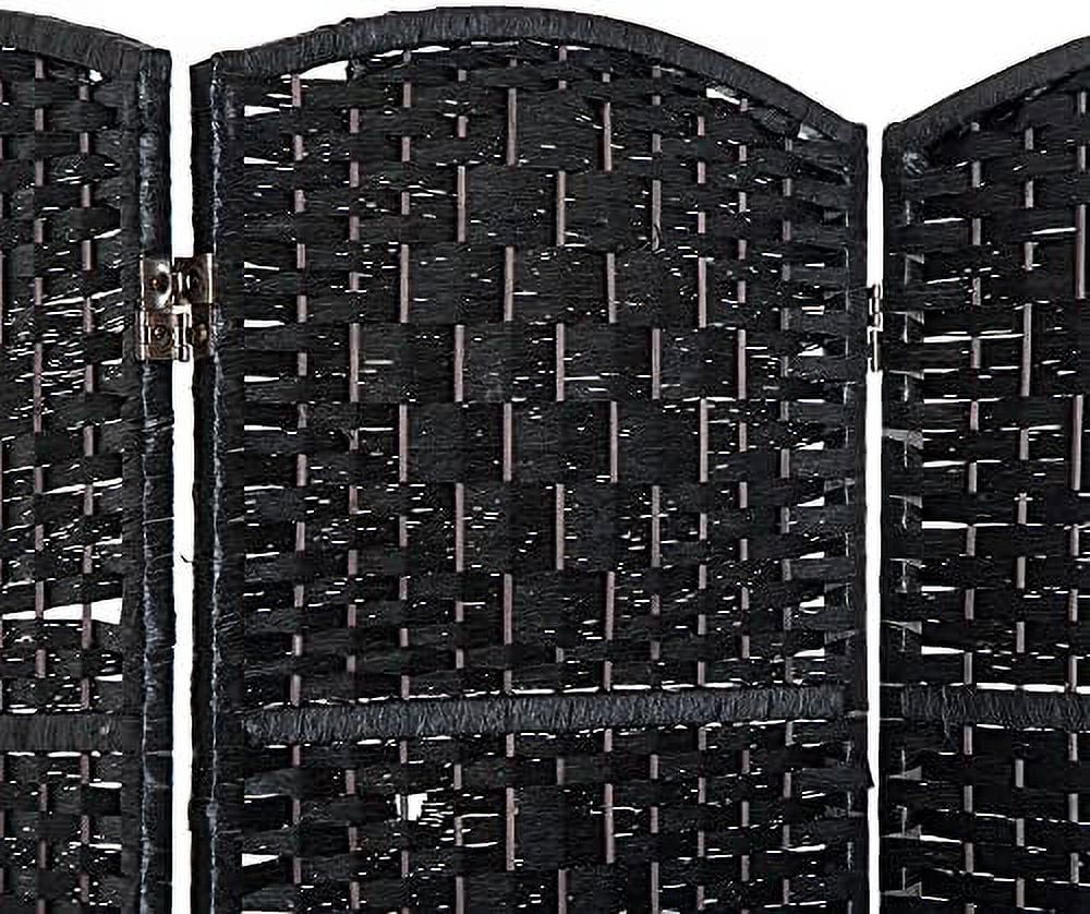 HBBOOMLIFE 6' Tall Wicker Weave 6 Panel Room Divider Privacy Screen - Brown