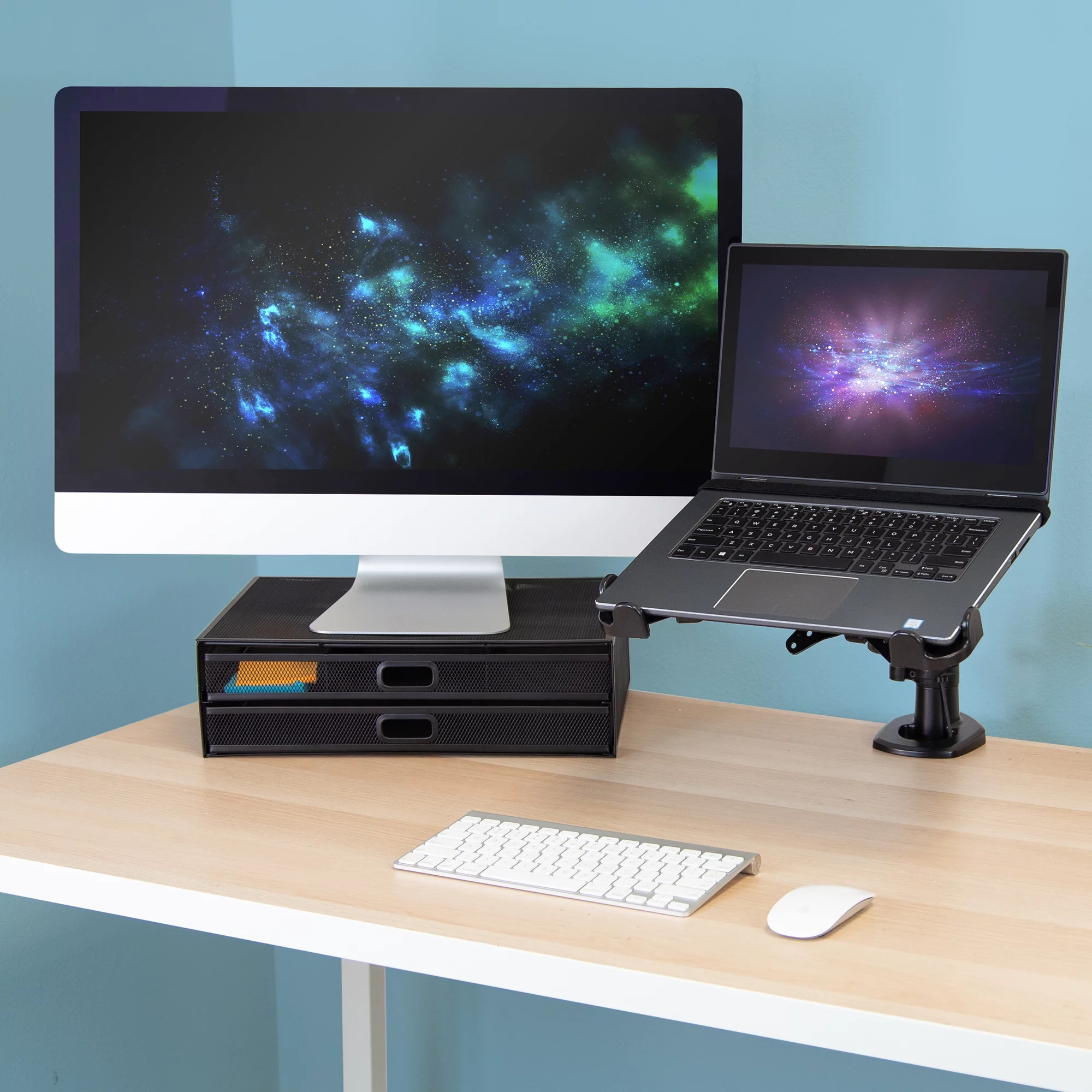 Mount-it! Clamp-On Laptop Tray with Safety Straps