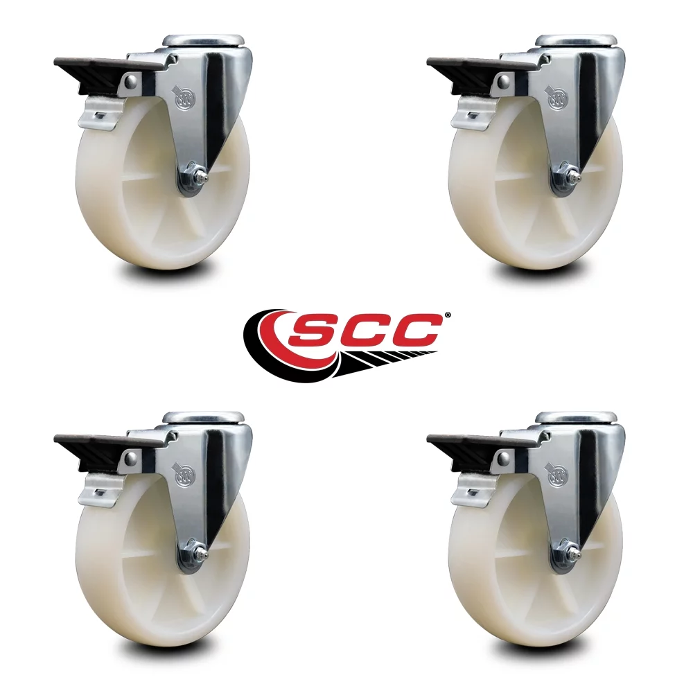 Nylon Swivel Bolt Hole Caster Set of 4 w/5