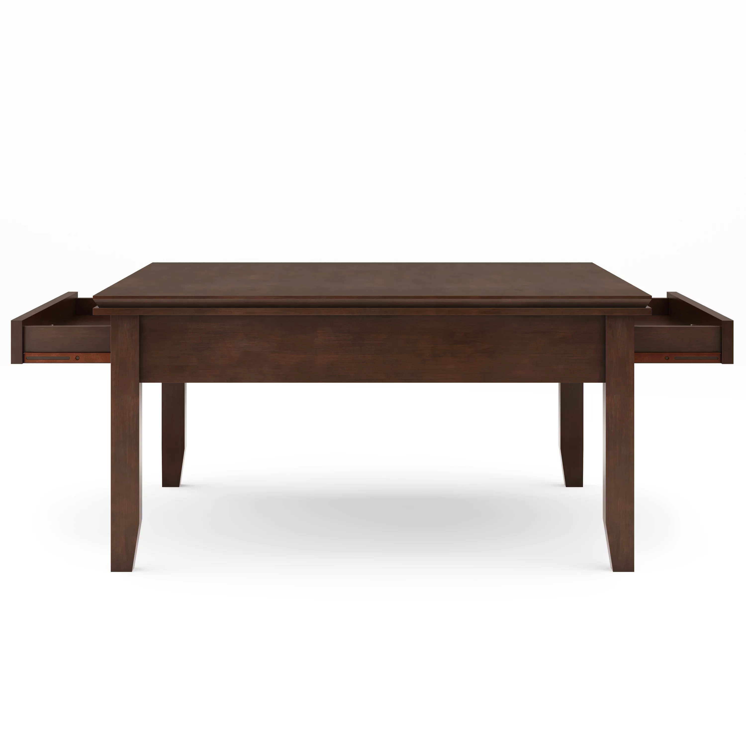 Artisan SOLID WOOD 36 inch Wide Square Transitional Square Coffee Table in Russet Brown