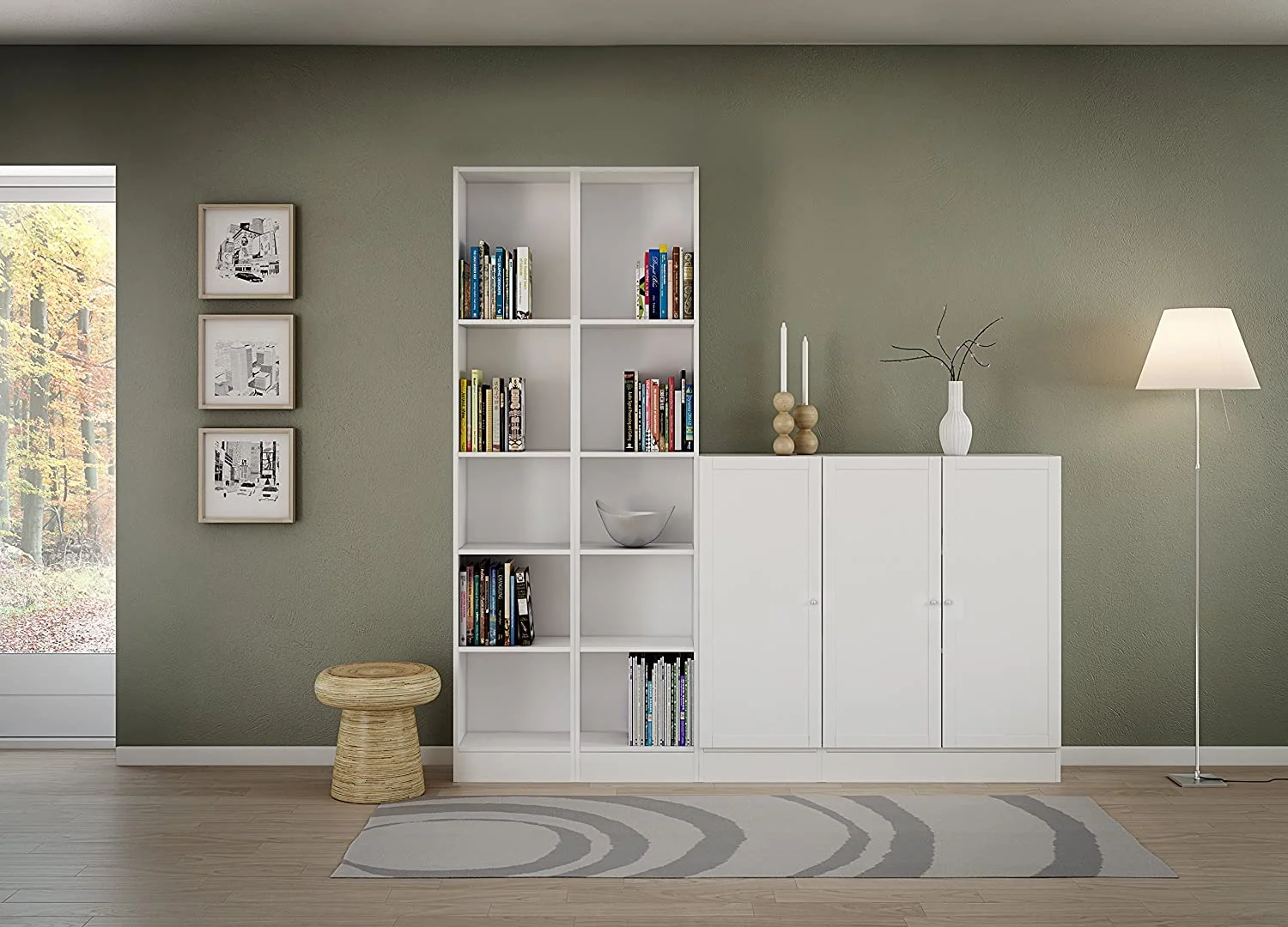 JYHOME Element 5  Narrow Bookcase