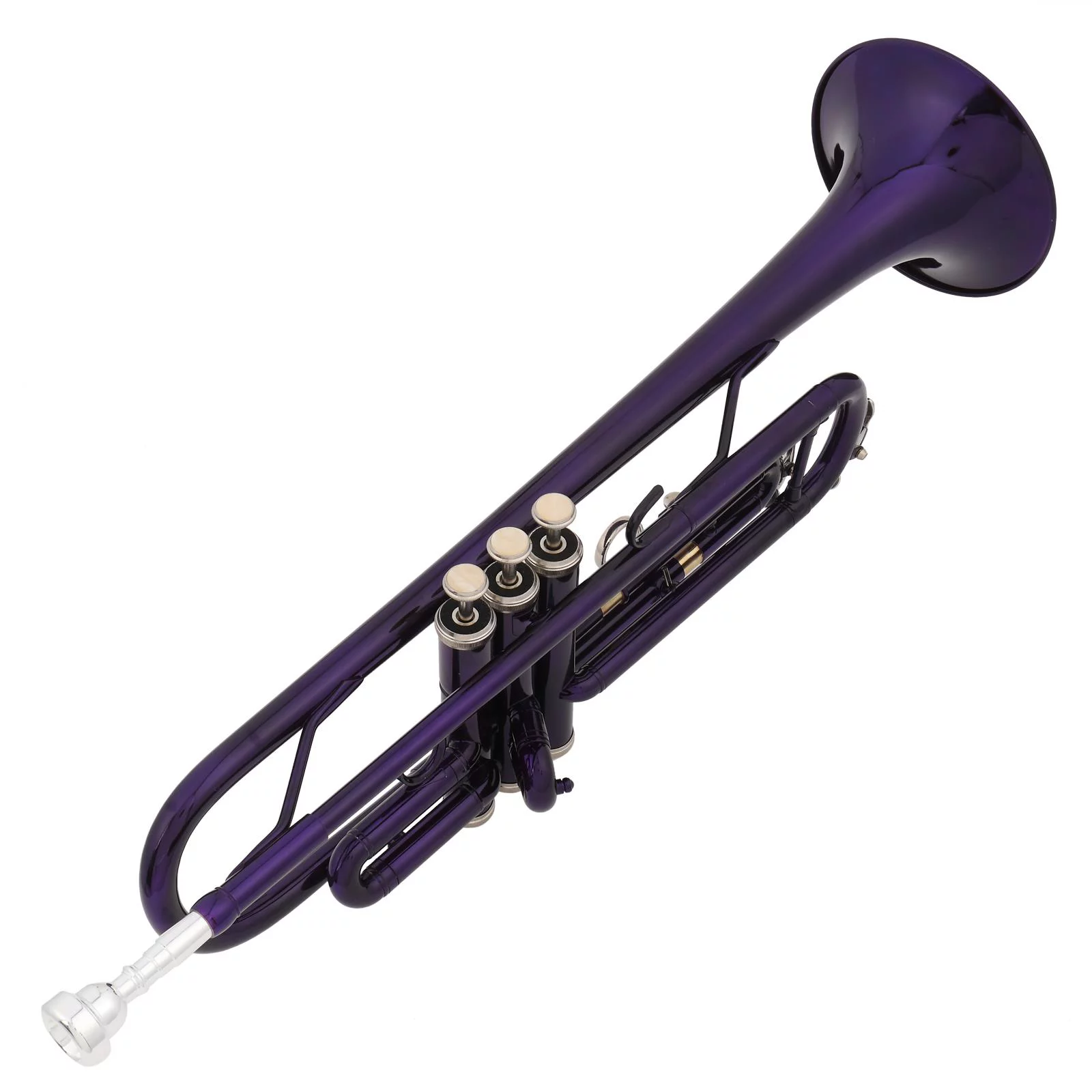 GoDecor Beginner BB Tone Adjustable Trumpet Set with Case for Student School Band, Purple