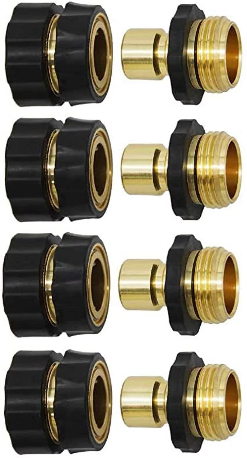 Twinkle Star 3/4 inch Garden Hose Fitting Quick Connector Male and Female Set, 4 Set