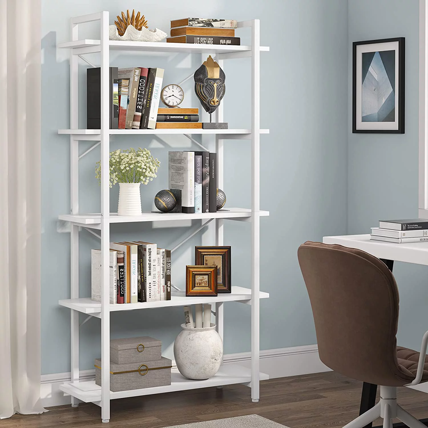 Tribesigns 5 Tier Bookshelf, Etagere Bookcase for Living Room Home Office