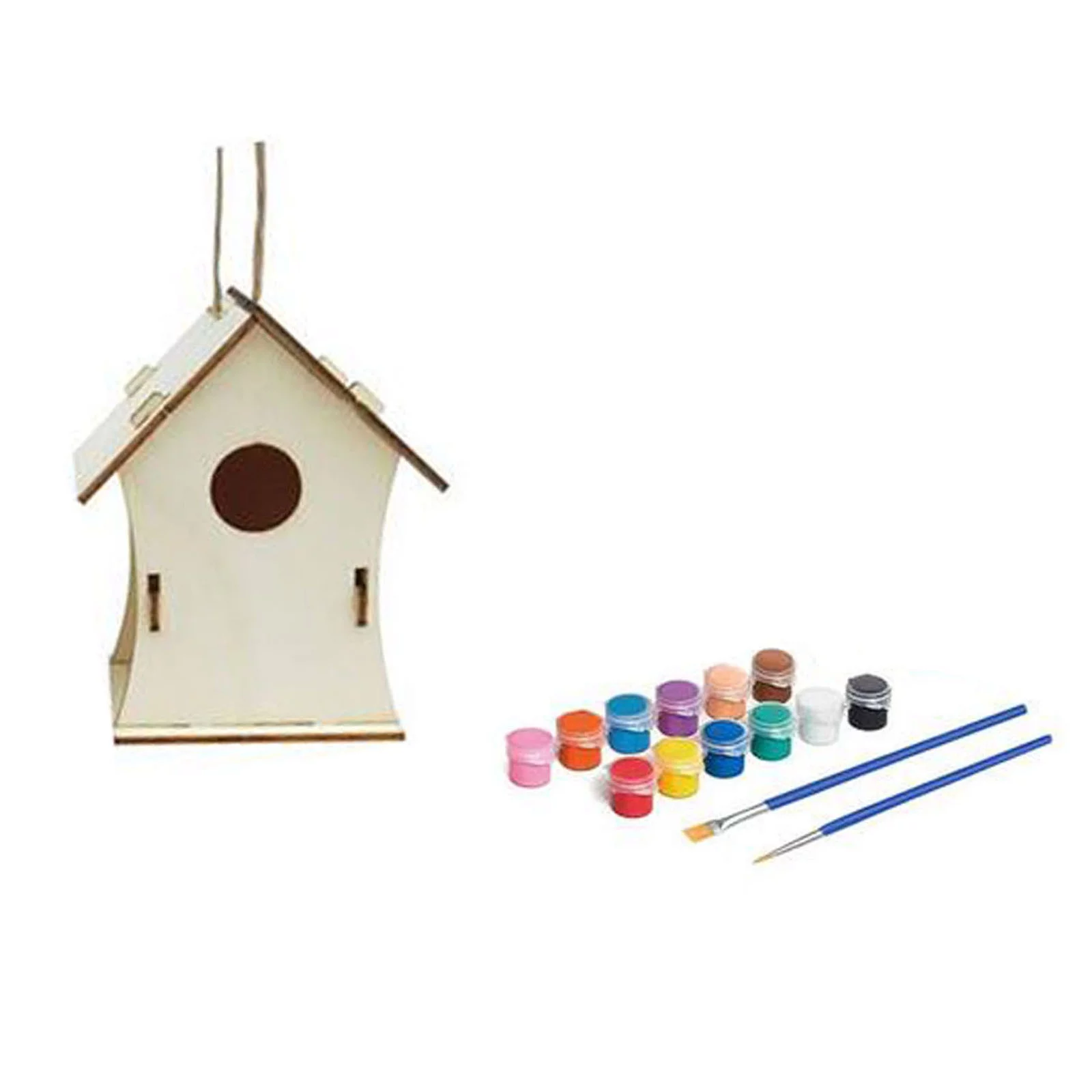 AaSFJEG Appreciation Gifts Wooden Home Decoration Diy Hand Painted Crafts Graffiti Bird House Set 30Ml *6Pcs