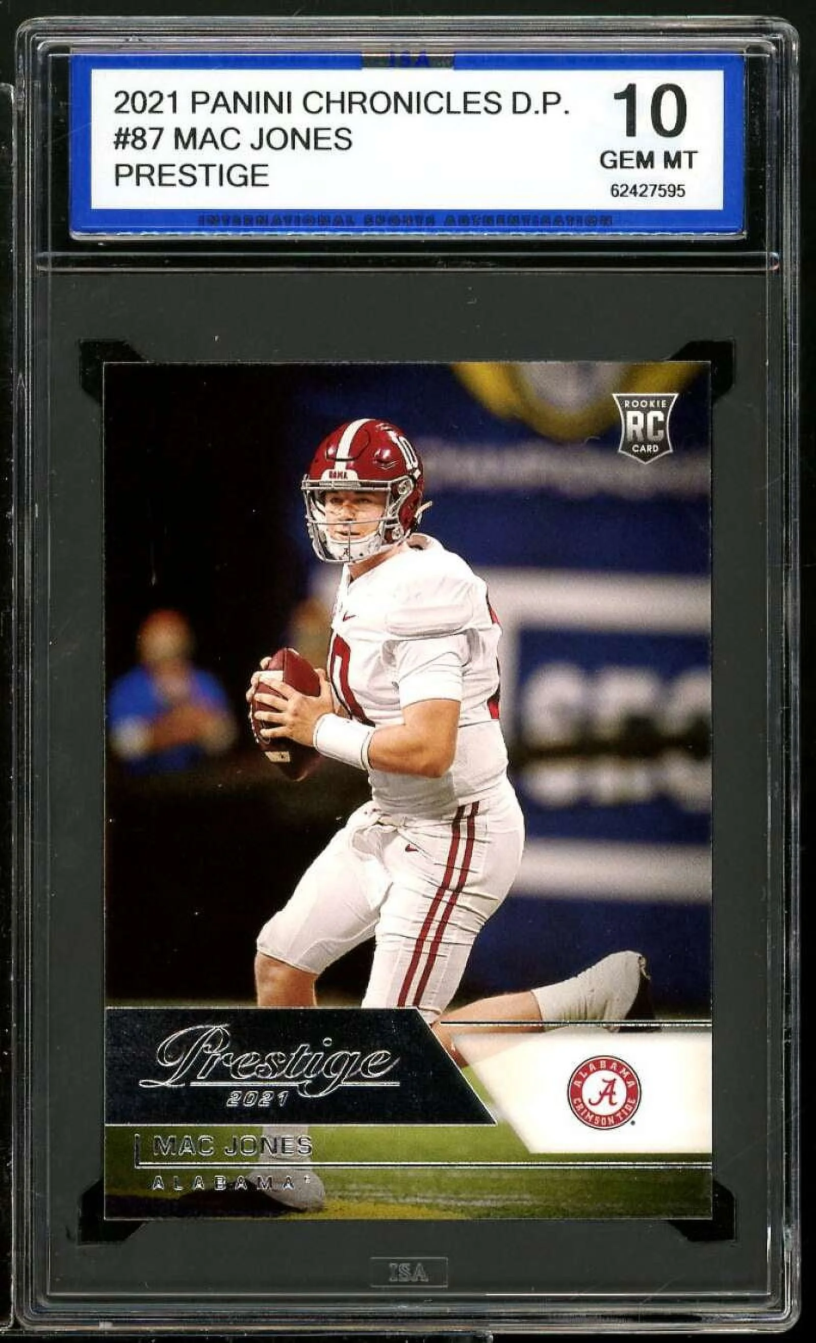 Mac Jones Rookie Card 2021 Panini Chronicles D.P. Prestige #87 ISA 10 GEM MT