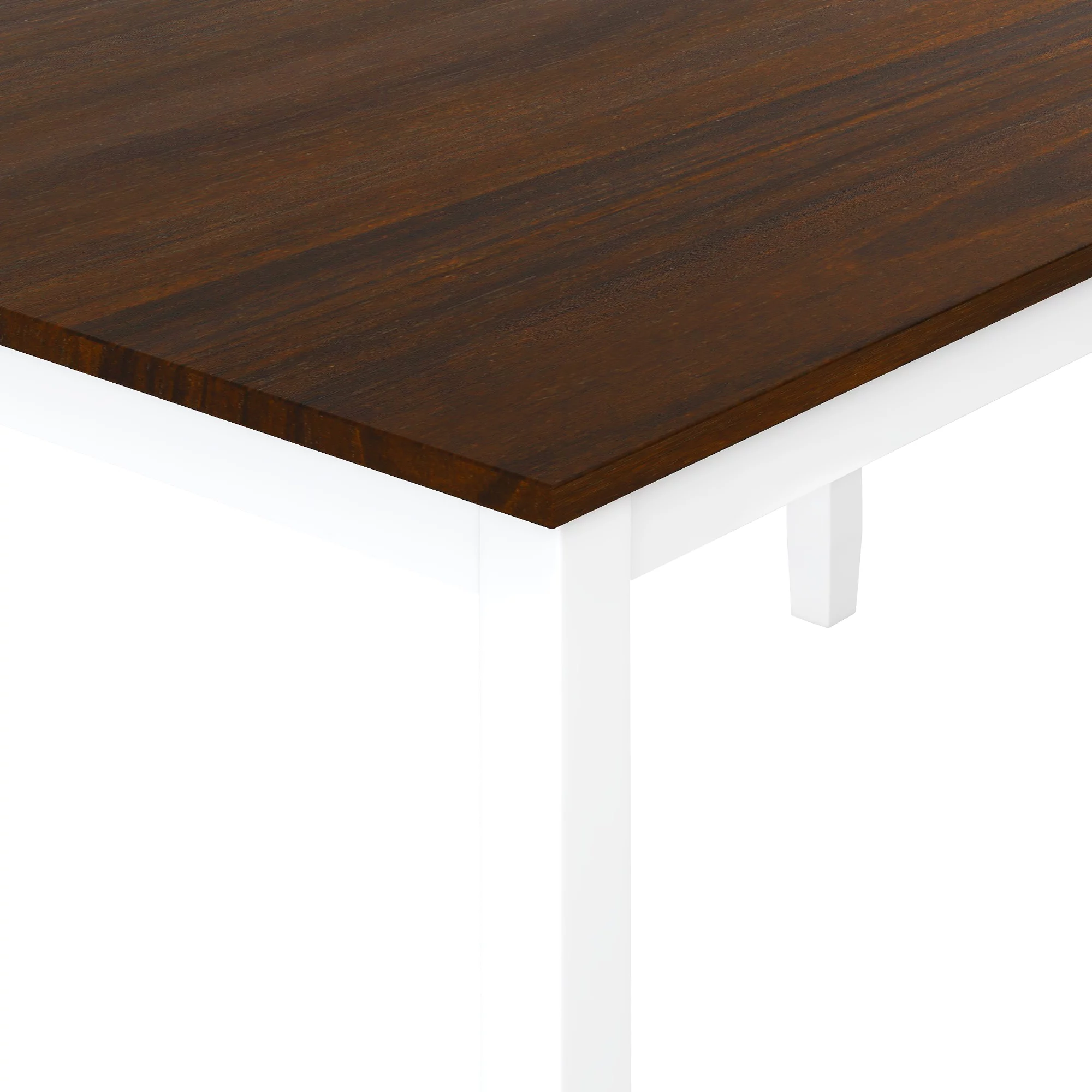 CoSoTower 6-Piece Wooden Kitchen Table Set, Farmhouse Rustic Dining Table Set with Cross Back 4 Chairs and Bench, White+Cherry