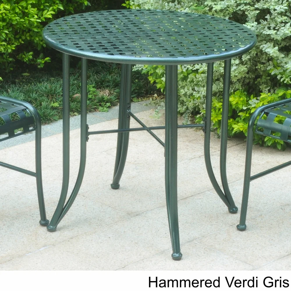International Caravan  Mandalay Iron Patio Bistro Table - Antique Black
