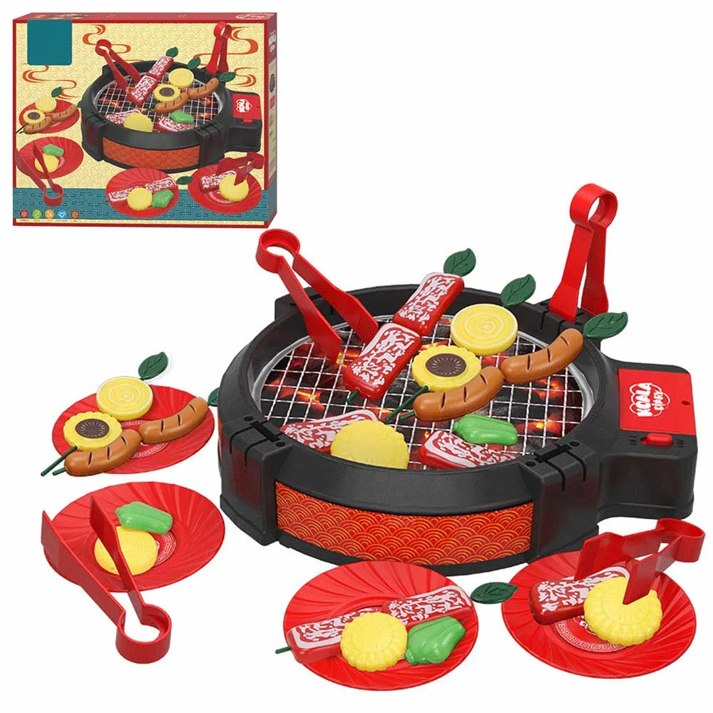 27 PCS Cooking Toy Set, Kitchen Toy Set, Toy BBQ Grill Set, Little Chef Play, Kids Grill Playset Interactive BBQ Toy Set for Kids