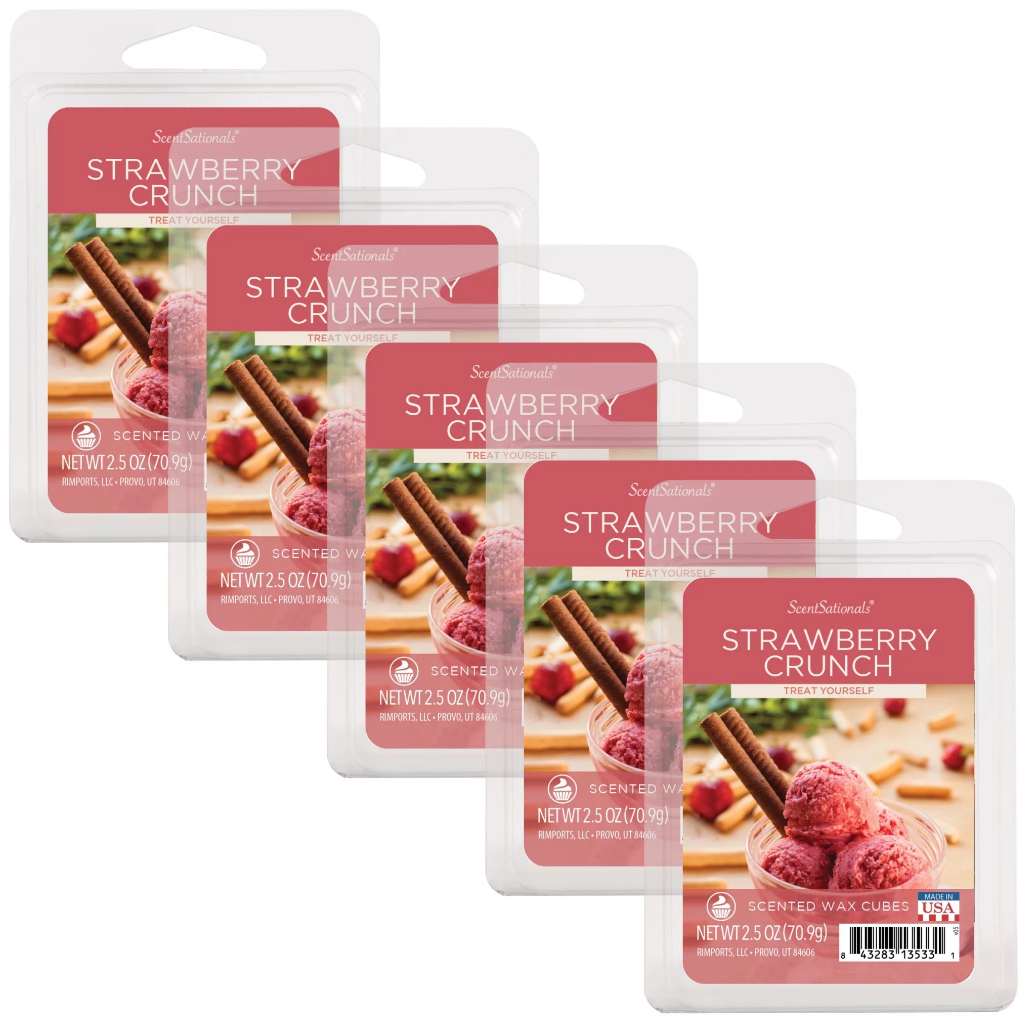 Strawberry Crunch Scented Wax Melts, ScentSationals, 2.5 oz (5-Pack)