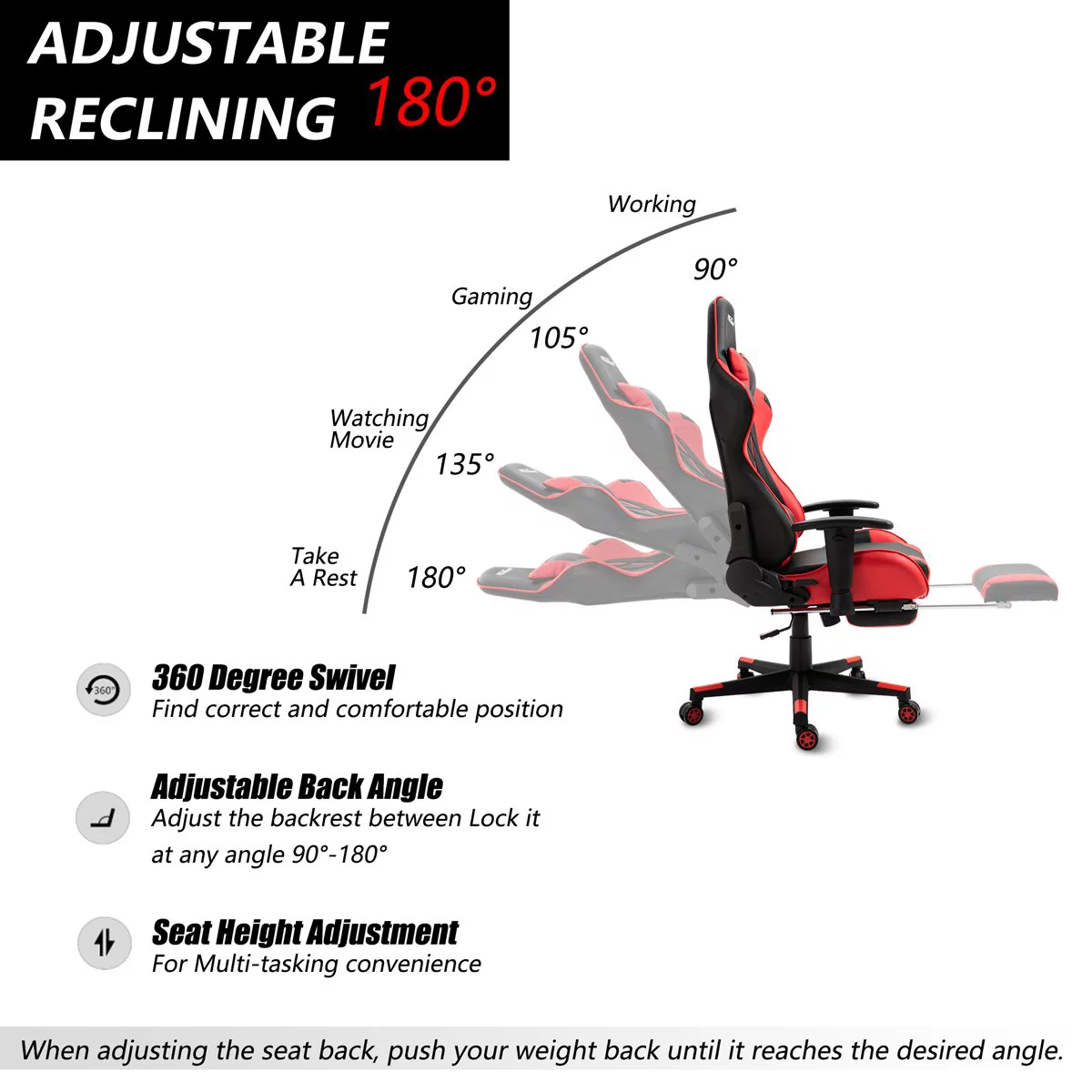 Office Chair Gaming Chair Desk Chair Ergonomic Racing Style Executive Chair with Lumbar Support Adjustable Stool Swivel Rolling Computer Chair for Women,Man