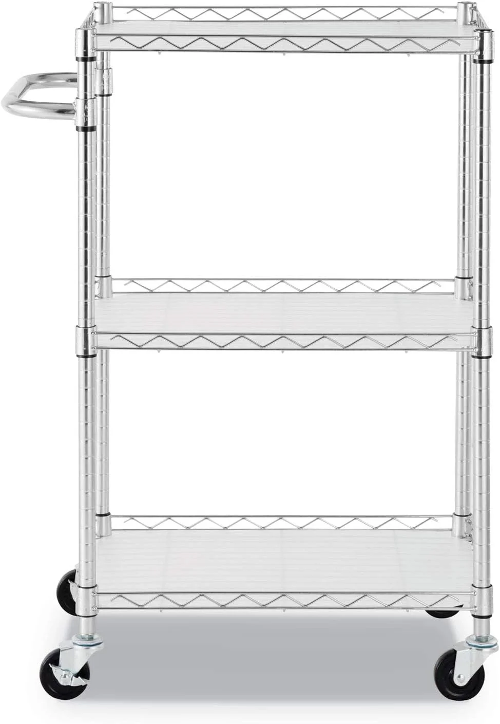 ALESW322416SR 24 In. X 16 In. X 39 In. 450 Lbs. Capacity 3-Shelf Wire Cart With Liners - Silver