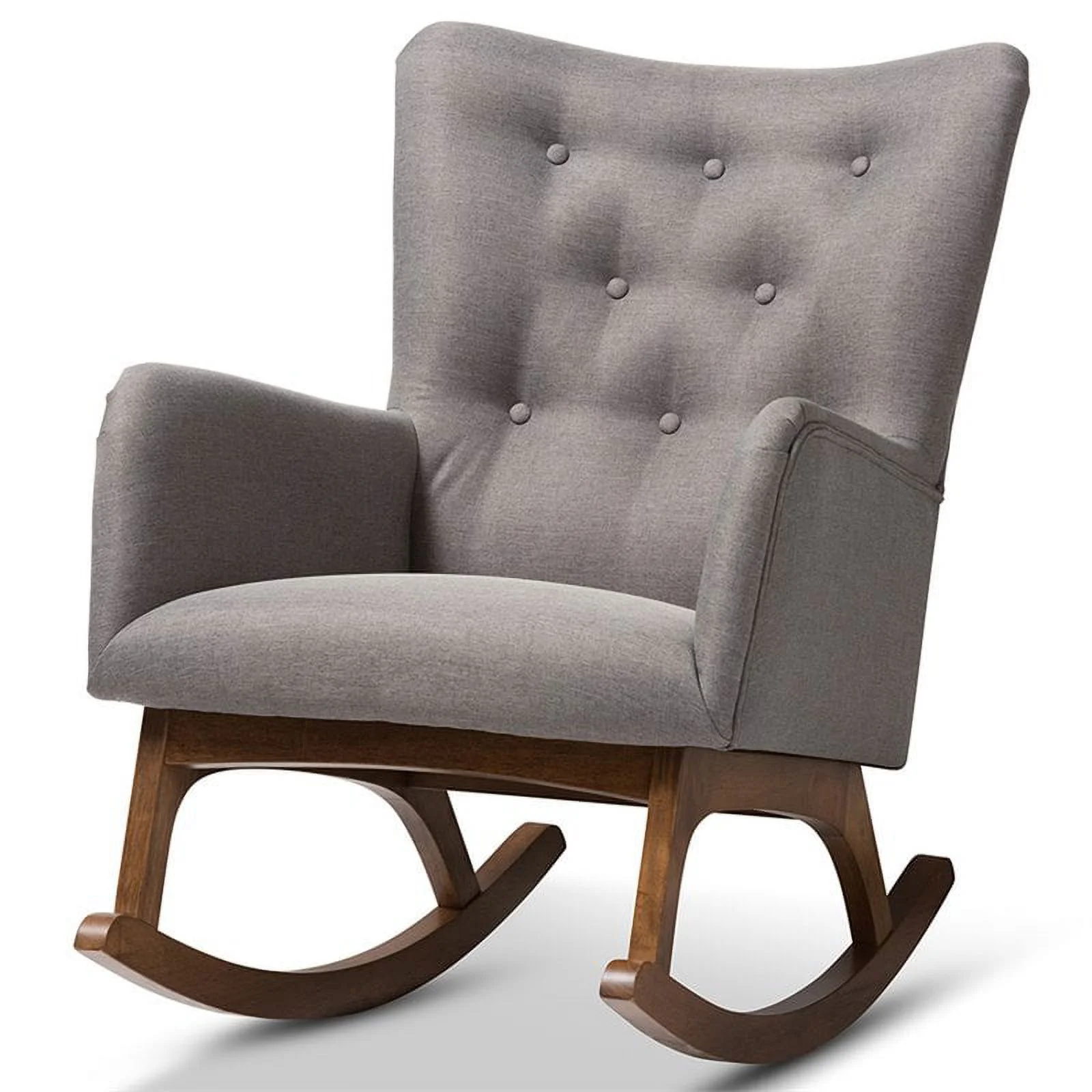 Allora Tufted Rocker in Gray and Walnut