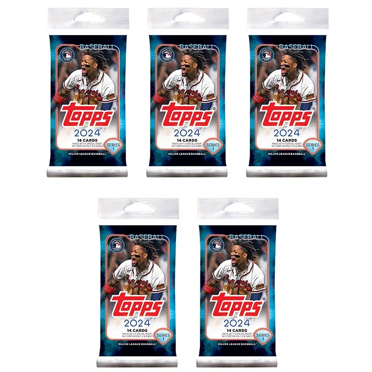 Topps Major League Baseball (MLB) Trading Cards 2024 Series One - PACKS [5 Pack Lot]