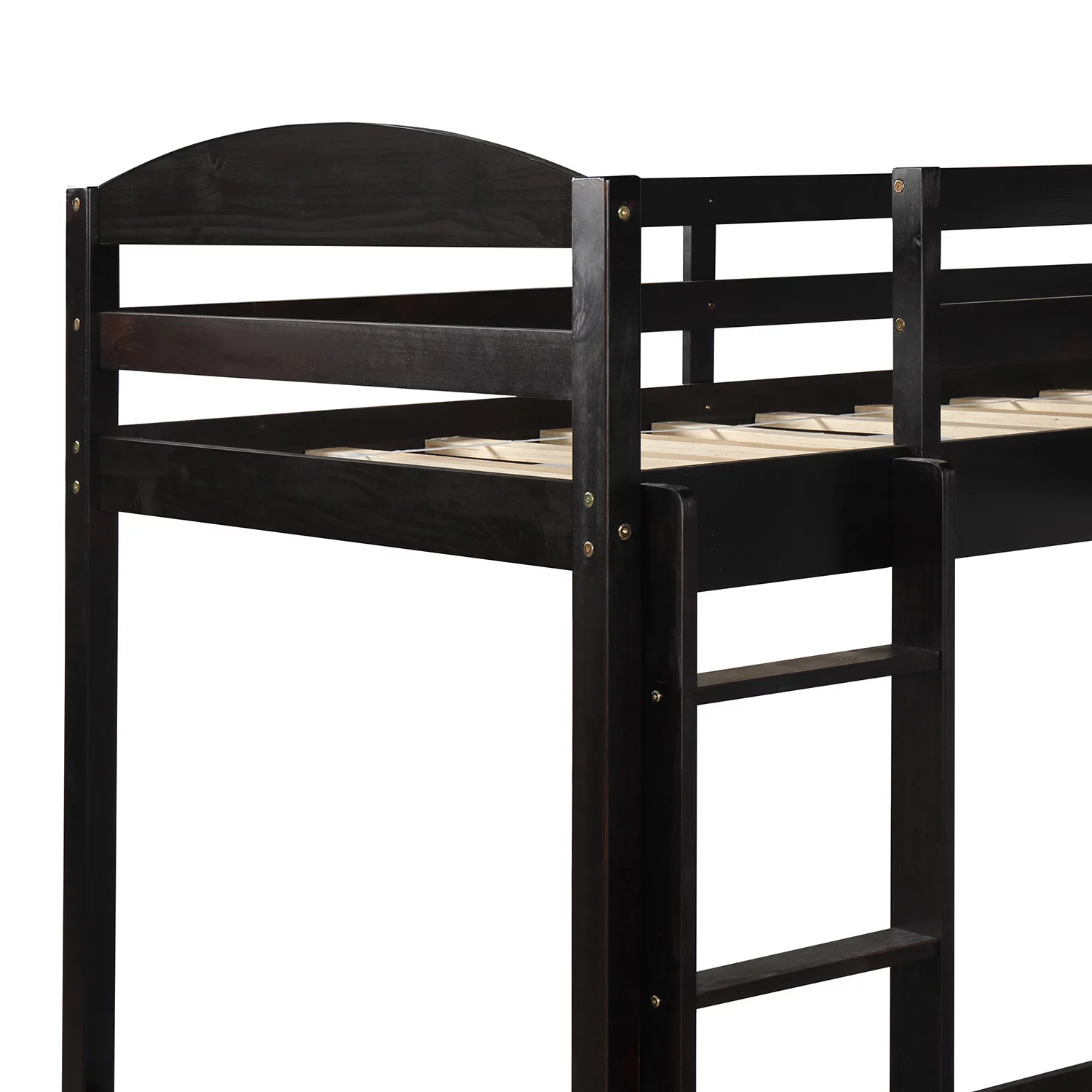 Twin L-Shaped Bunk Bed and Loft Bed - Espresso