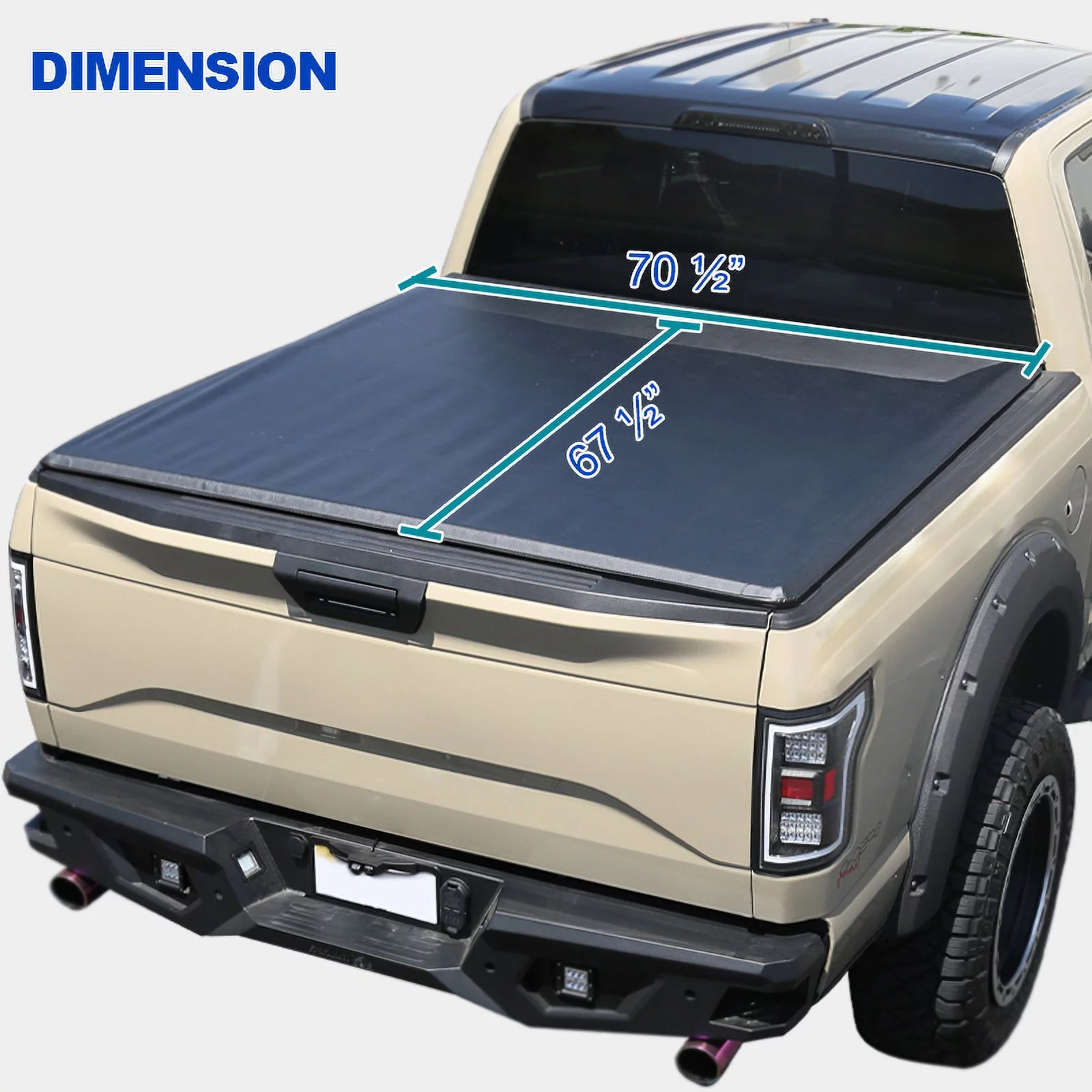 Spec-D Tuning Roll Up Vinyl Tonneau Cover Compatible with Ford F150 5'6