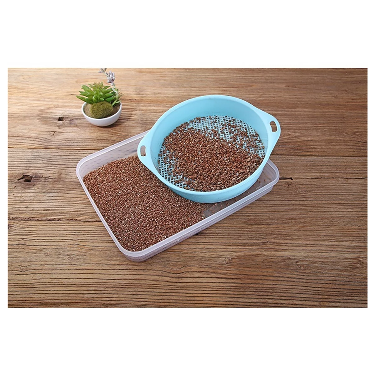 OUNONA Sifter Garden Soil Sieve Mesh Compost Sifter Pan Toolsets Sand Screen Sifting Mini Sieverocks Hand GardeninRound Tools