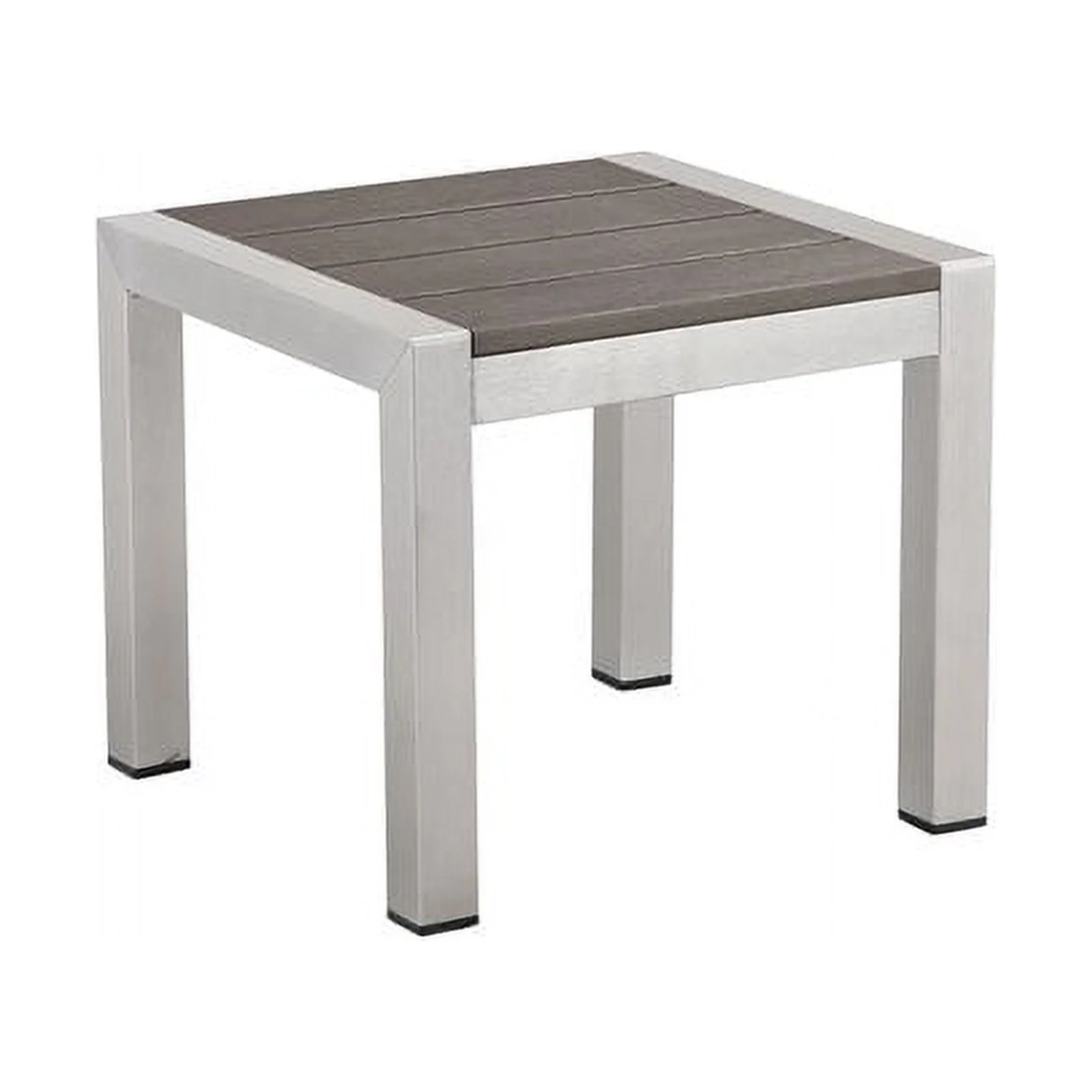 Pangea Home Sally 4-piece Aluminum Patio 2 Loungers and 2 Side Tables in Gray