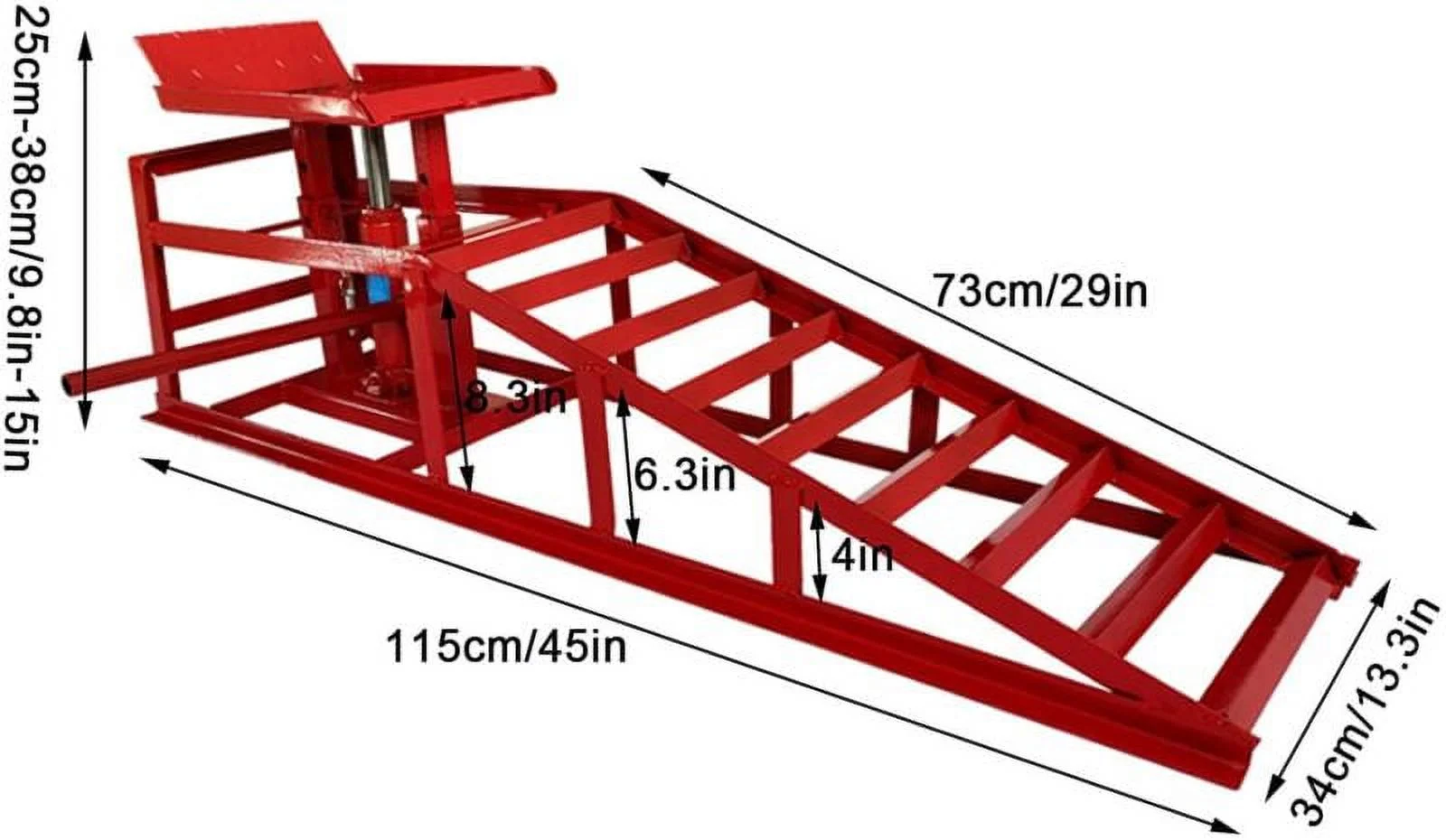 EAYSG 2PCS Auto Car Truck Service Ramps Lifts, 10000lbs Heavy Duty Hydraulic Car Ramps Lift for Car Repair