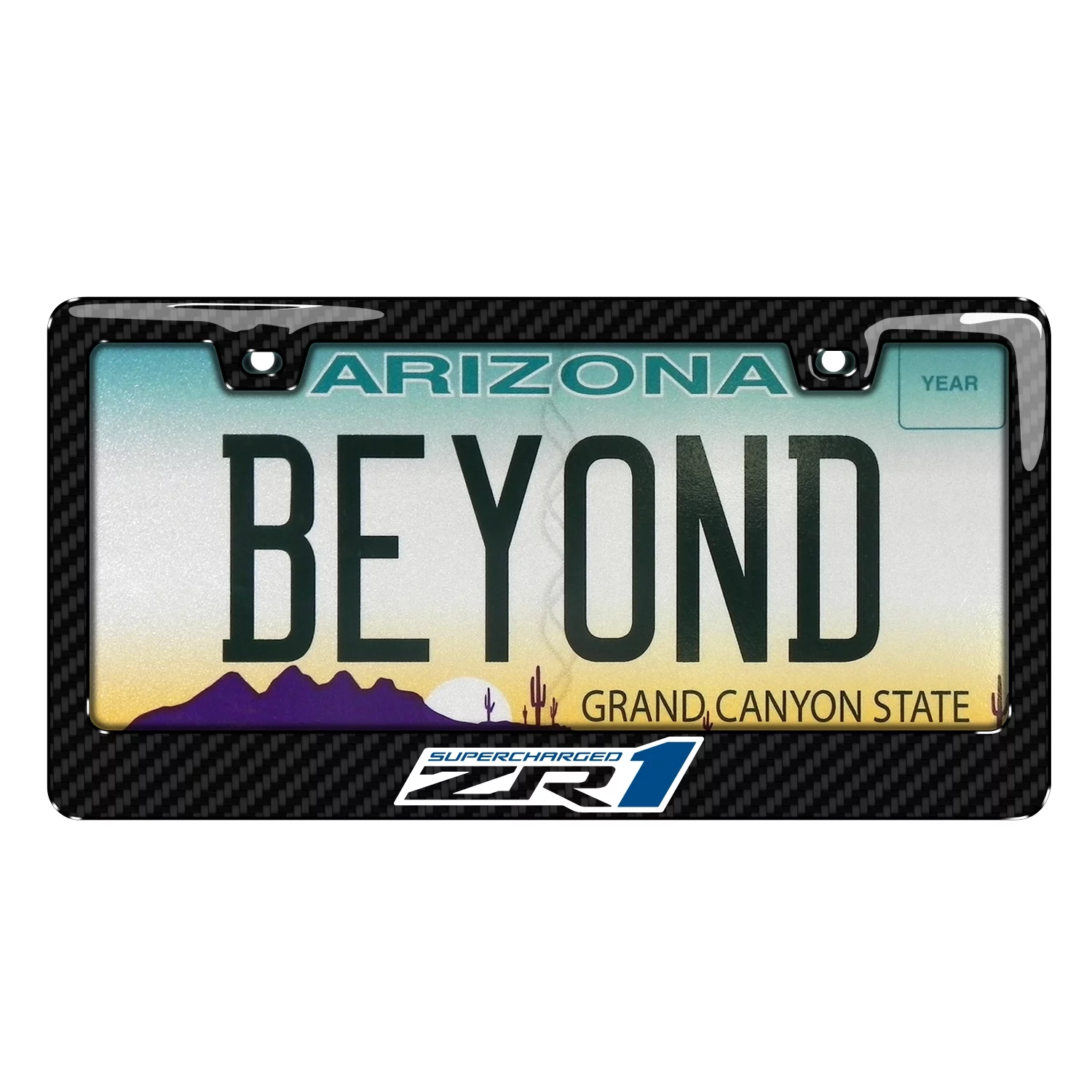 Chevrolet Corvette C6 ZR1 3D Real Carbon Fiber ABS Plastic License Plate Frame