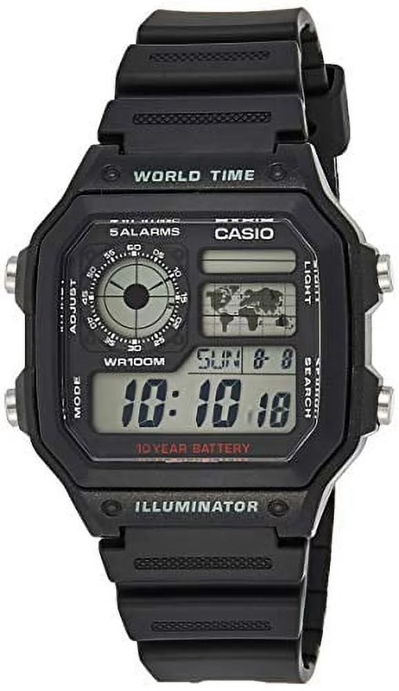 Casio Men's AE1200WH-1A World Time Multifunction Watch
