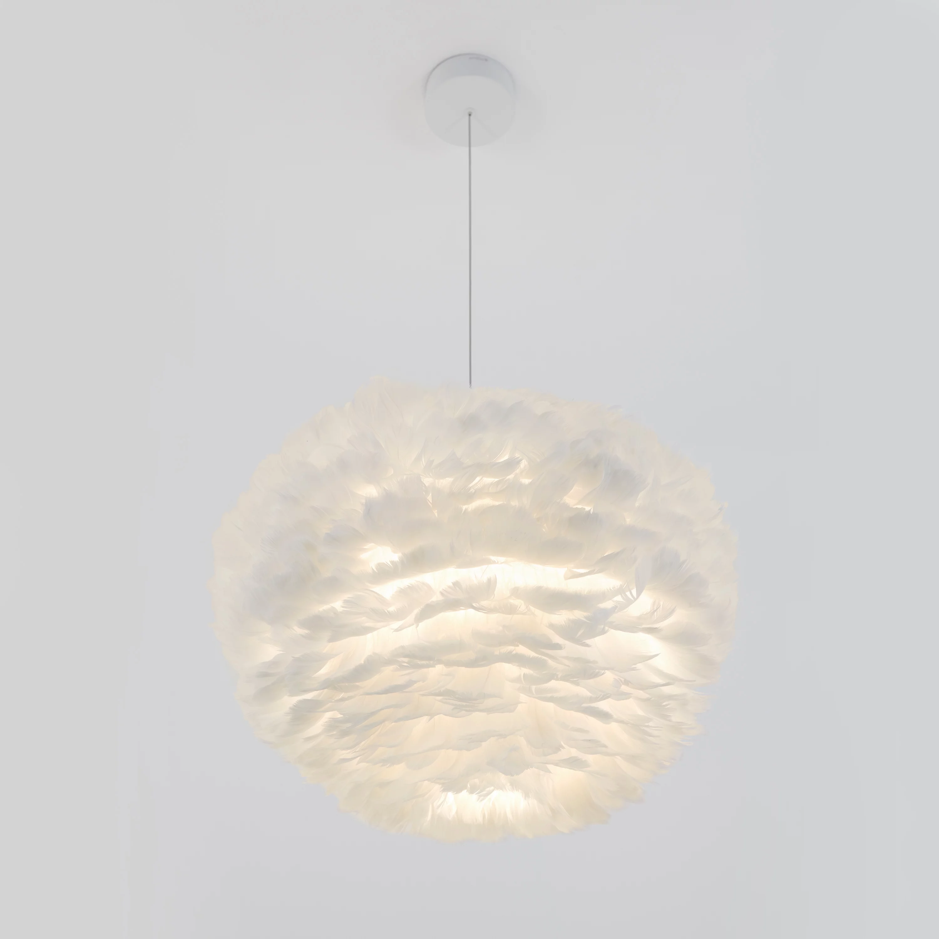 Artika Plume 20 Inches Diameter Modern White LED Feather Pendant Light Fixture