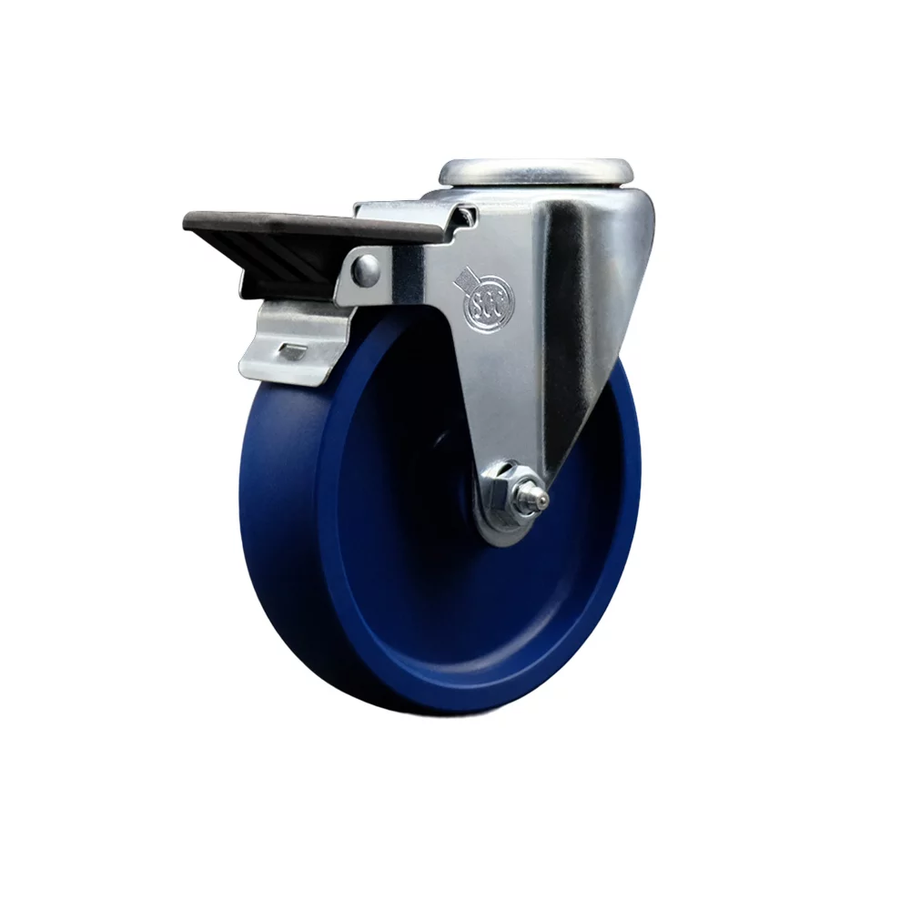 Solid Polyurethane Swivel Bolt Hole Caster w/5