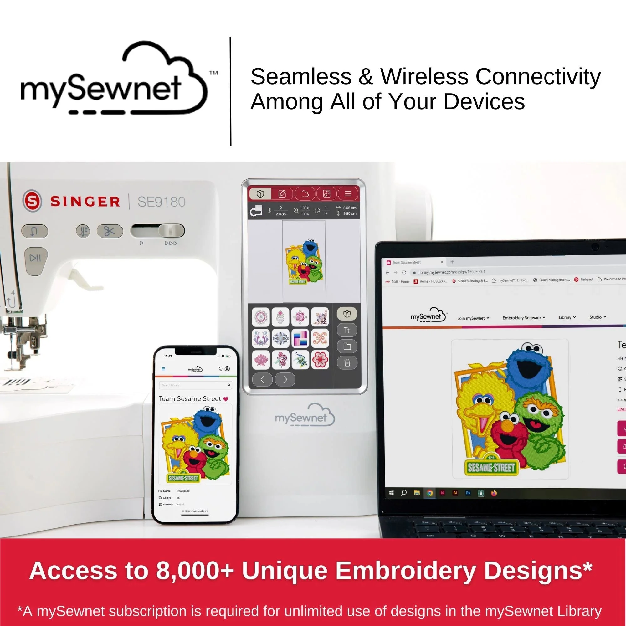 Singer SE9180 Computerized Sewing and Embroidery Machine with Exclusive Bonus Bundle