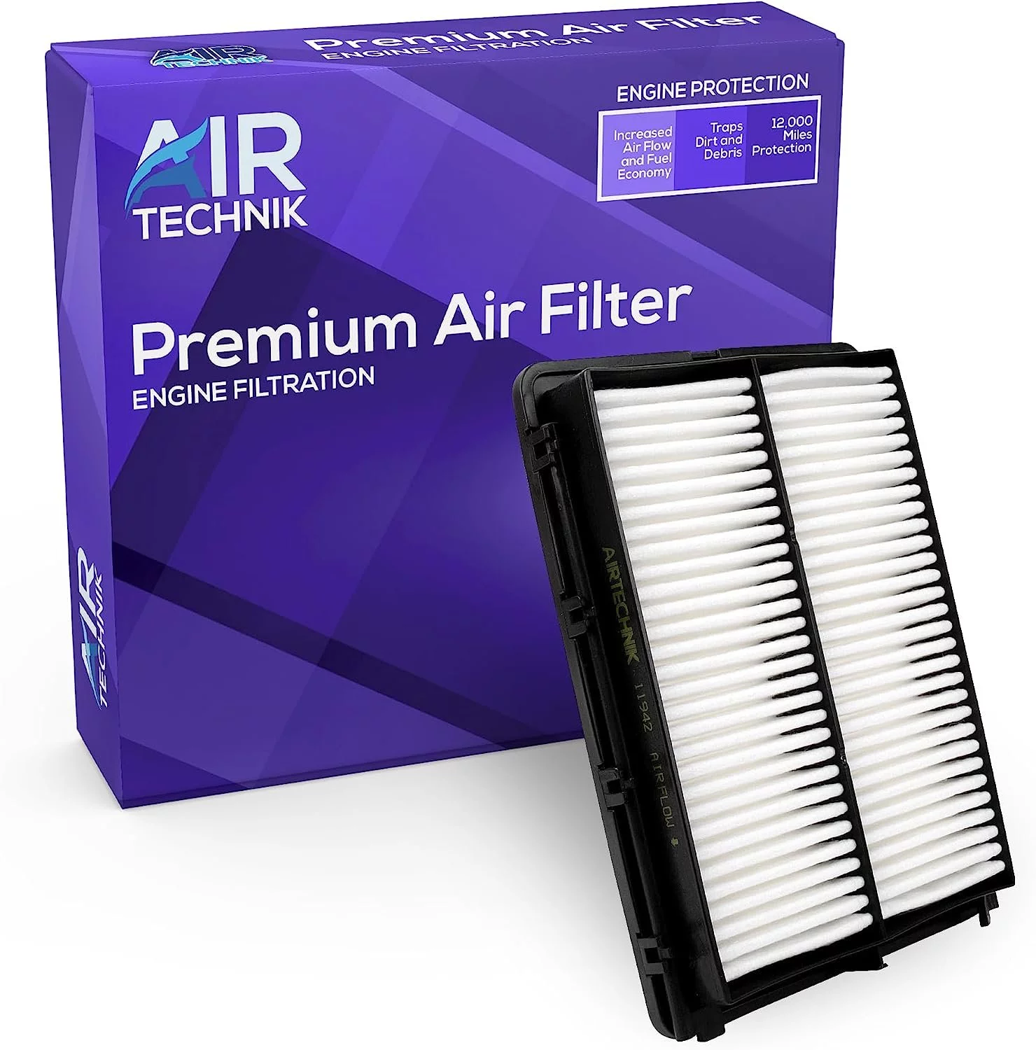 AirTechnik CA11942 Replacement Engine Air Filter  Fits 2016-2010 Hyundai Sonata, 2016-2020 Kia Optima - 28113-C1100