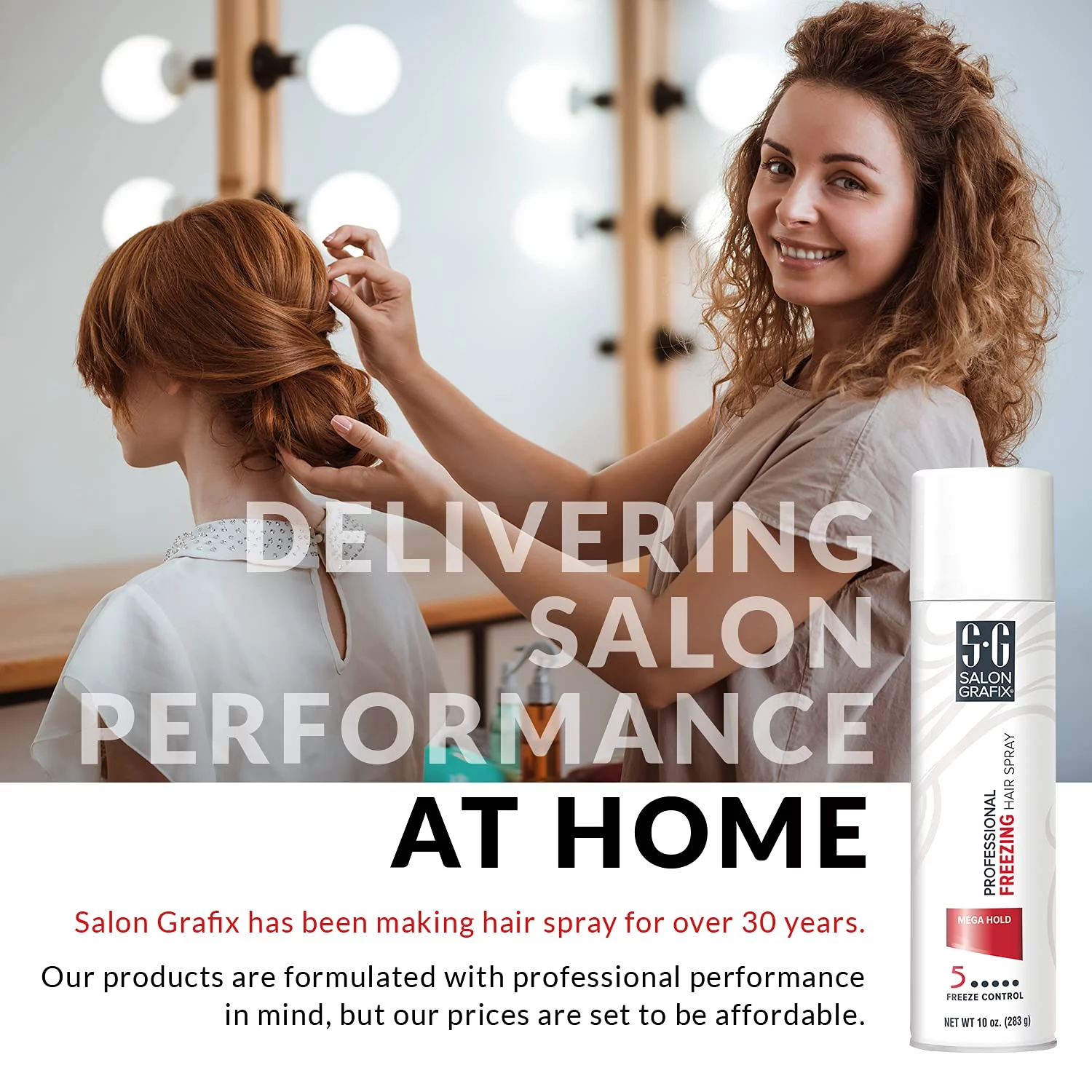 Salon Grafix Freezing Hair Spray Mega Hold 10 oz (Pack of 6)