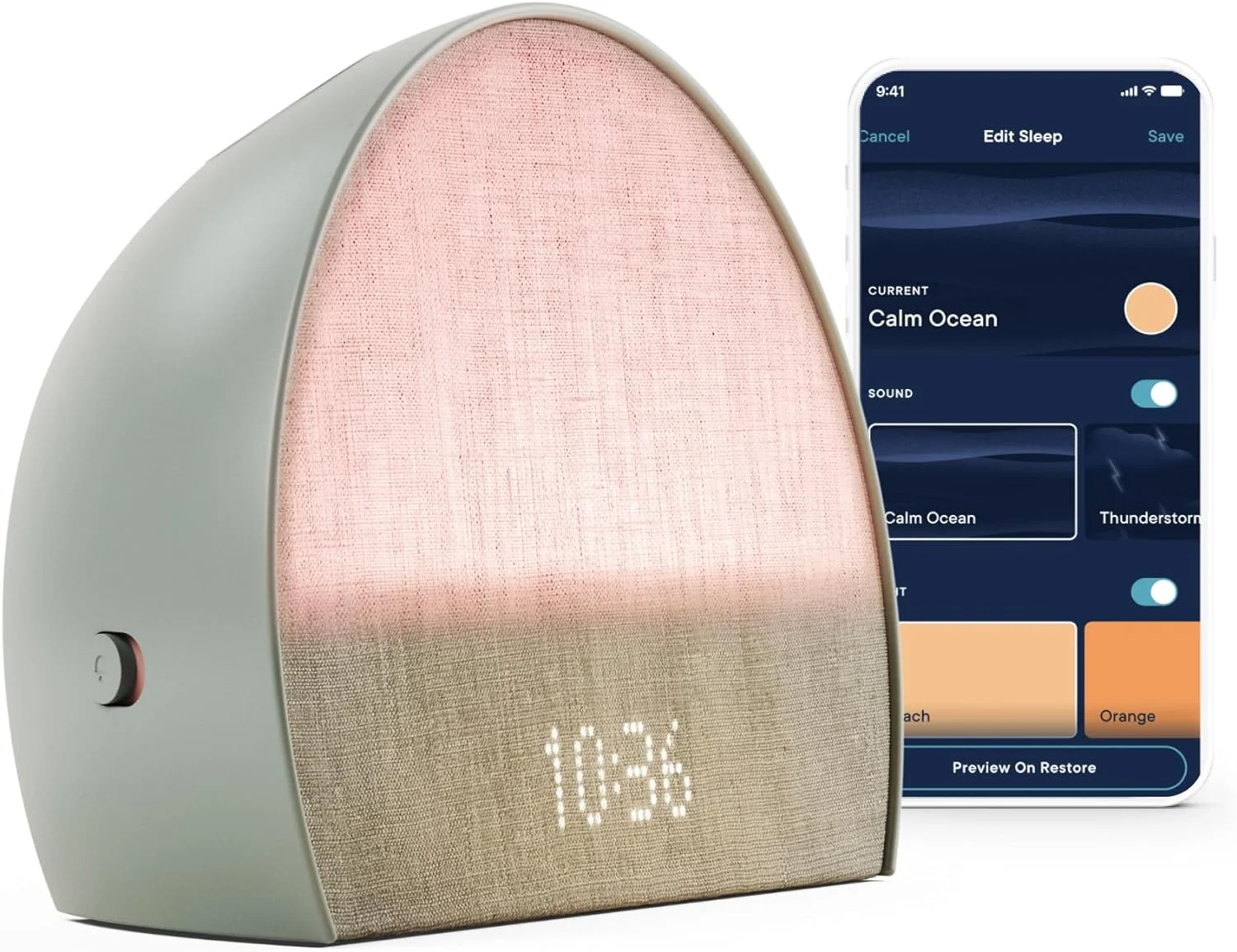 HYUN Restore 2 Sunrise Alarm Clock with Smart Light, White Noise, Sleep Routines - Bedside Sleep and Wake Up Guide
