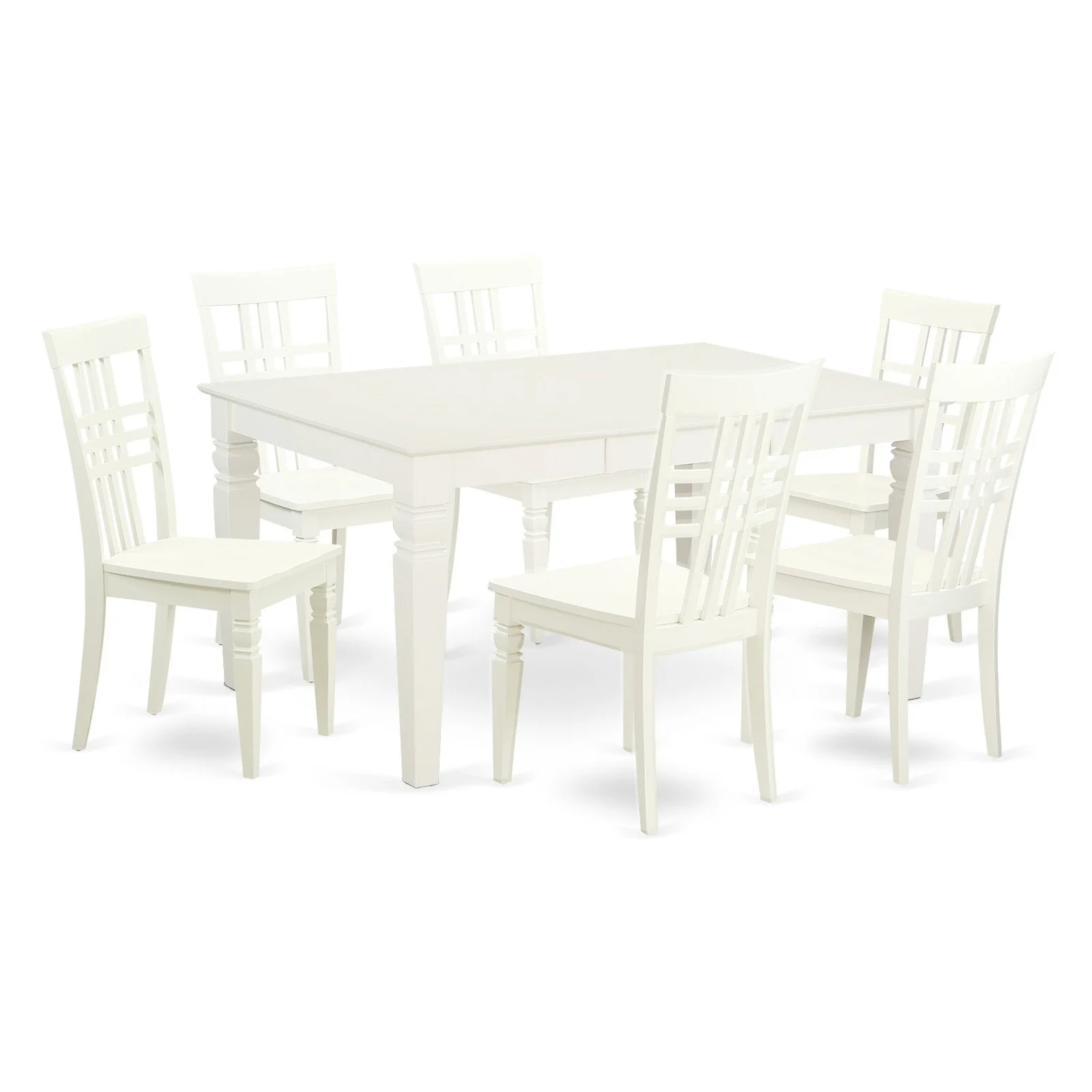 East West Furniture Weston 7 Piece Latticeback Dining Table Set