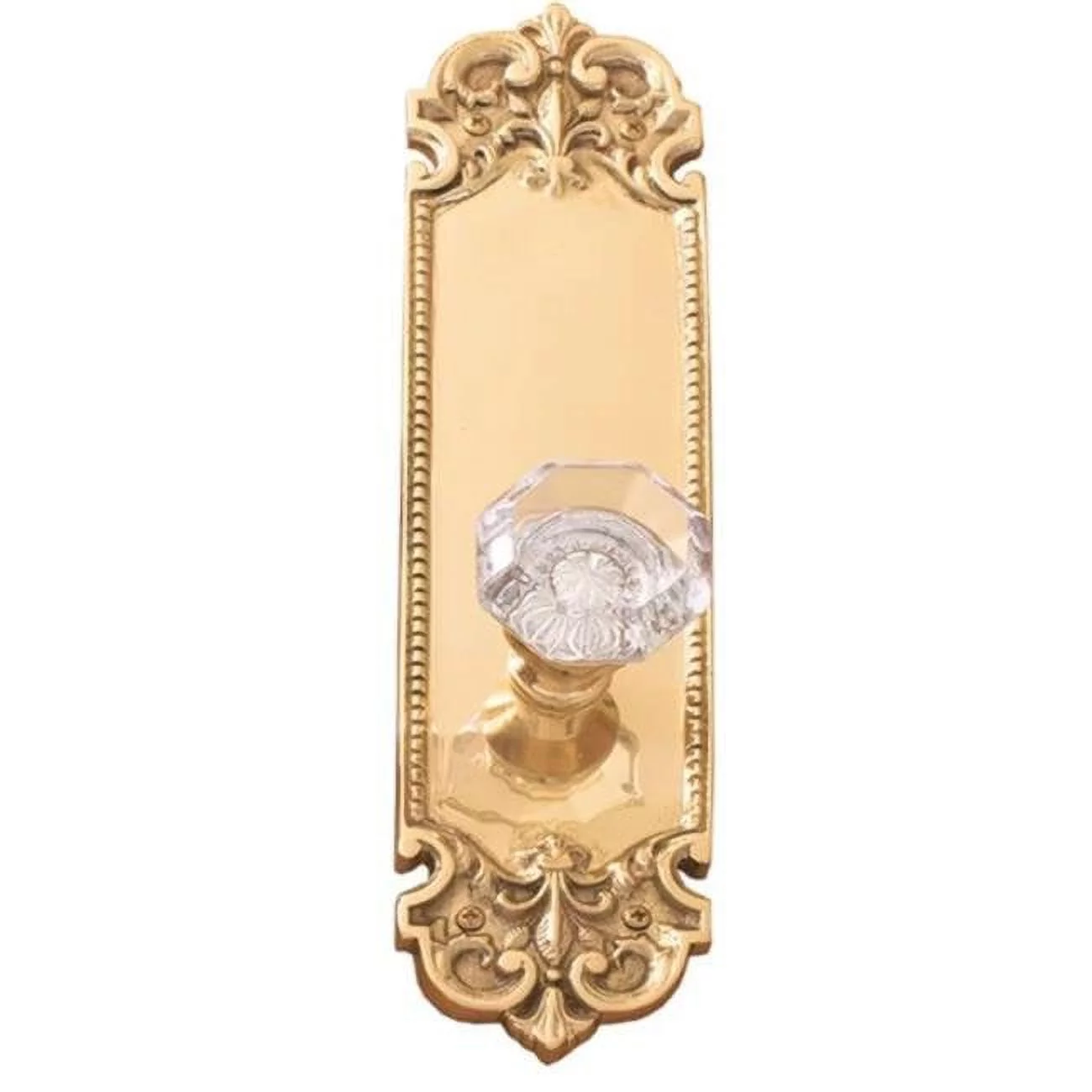 Brass Accents D04-K324A-HTF-609 2.37 in. Antique Brass Fleur De Lis Plate Passage Set