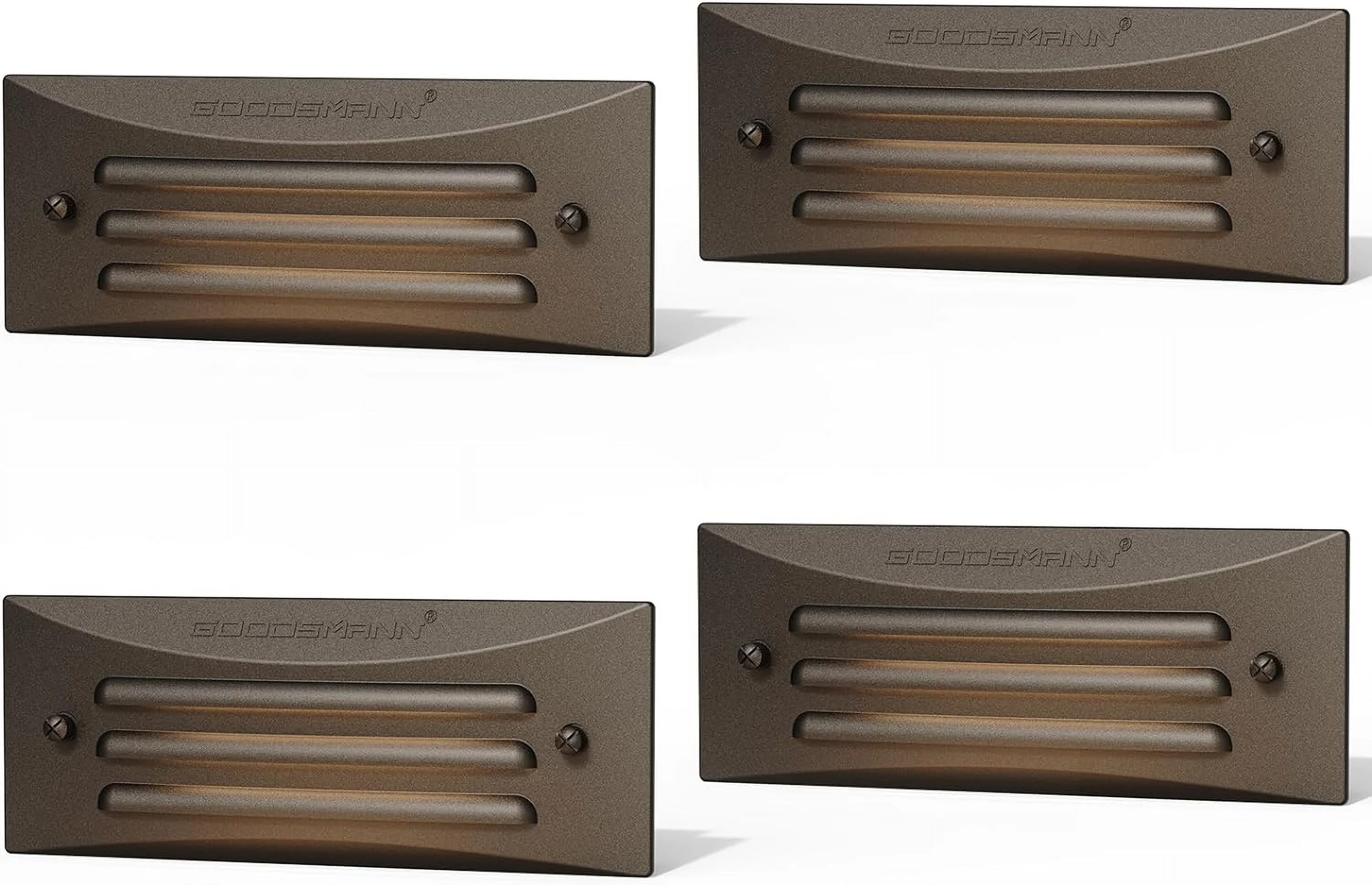 OUWI Low Voltage Step Lights Outdoor 12V AC Landscape Stair Lights 4PK 1.2W LED Deck Lights Outdoor Step Lighting 3000K Warm White with Cable Connectors Aluminum Work with Lighting Transformers