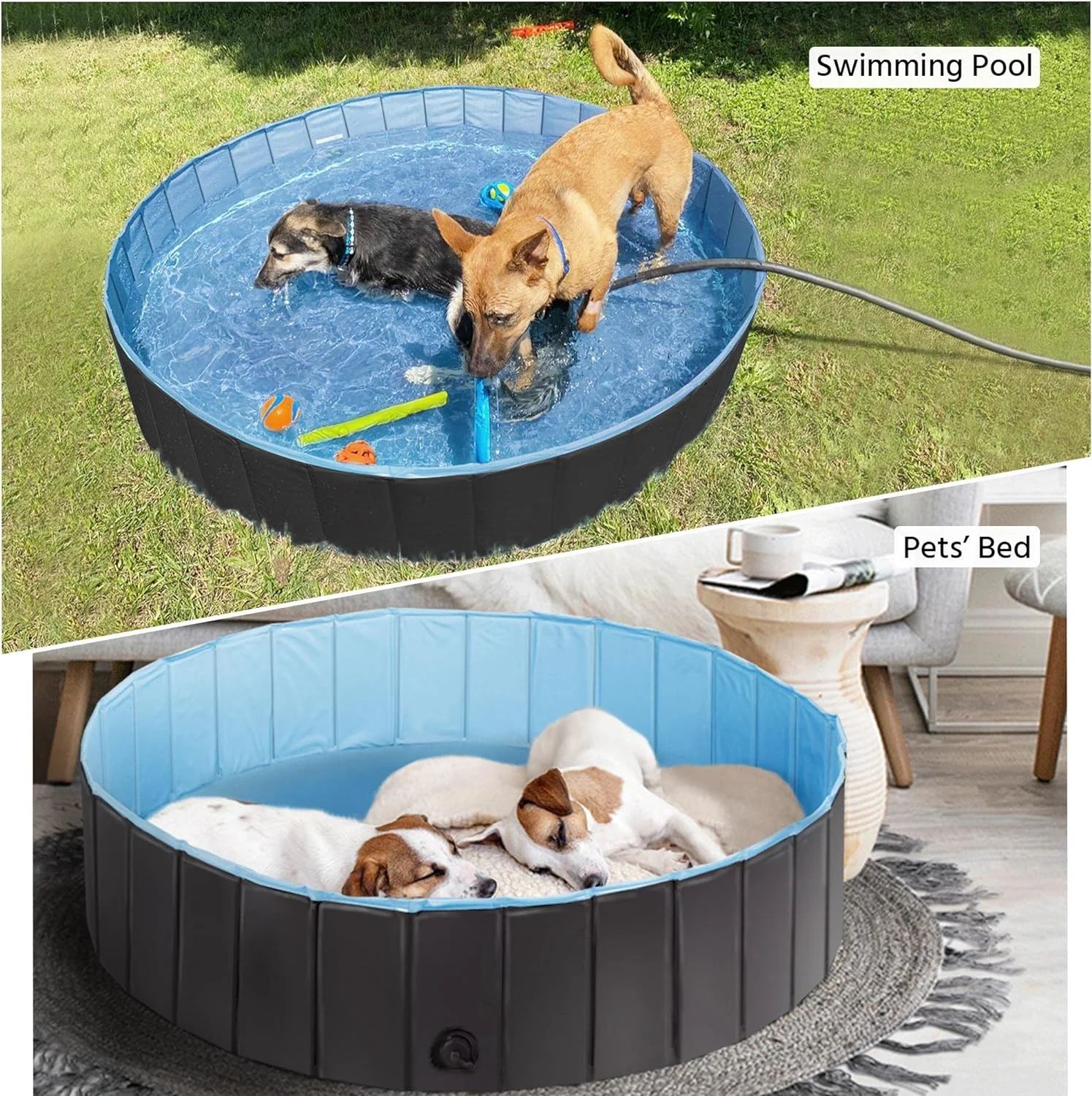 Foldable Hard Plastic Extra Large Dog Pet Bath Swimming Pool Collapsible Dog Pet Pools Bathing Tub Paddling Pool for Large Pets Dogs Cats