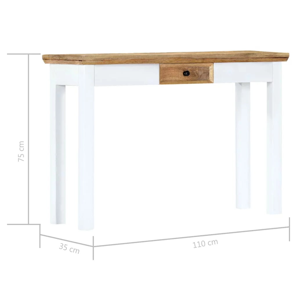 Andoer Console Table White and Brown 43.3
