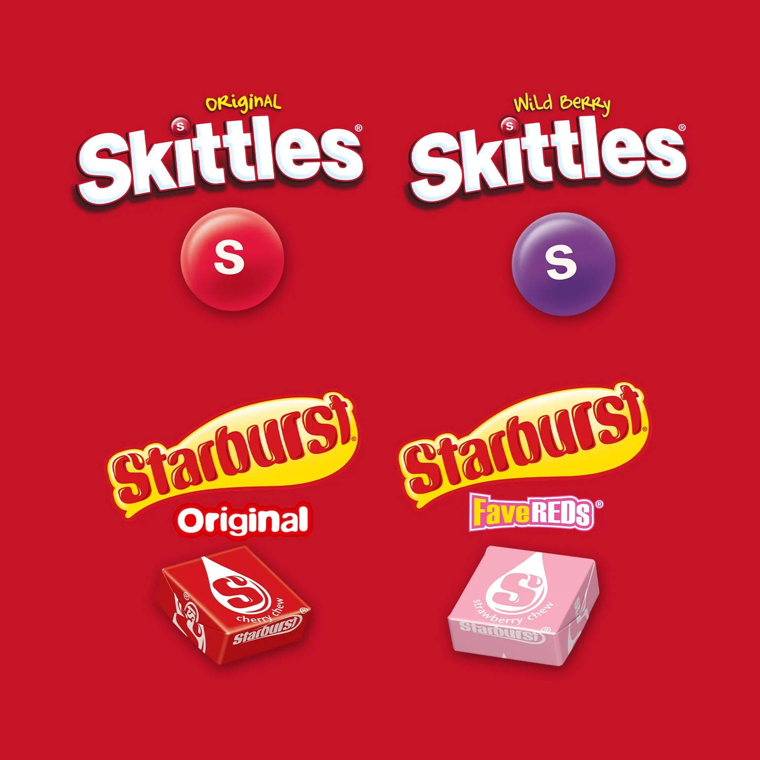 Skittles & Starburst Fun Size Chewy Candy Variety Bag , Family Size - 14.24 oz Bulk Bag